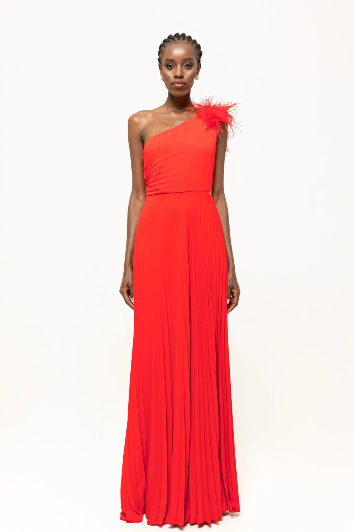 Cheap Feather trimmed pleated dress Dresses
