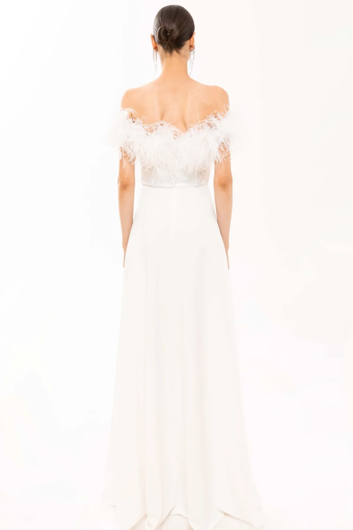 Discount Feather-trimmed embellished dress Dresses