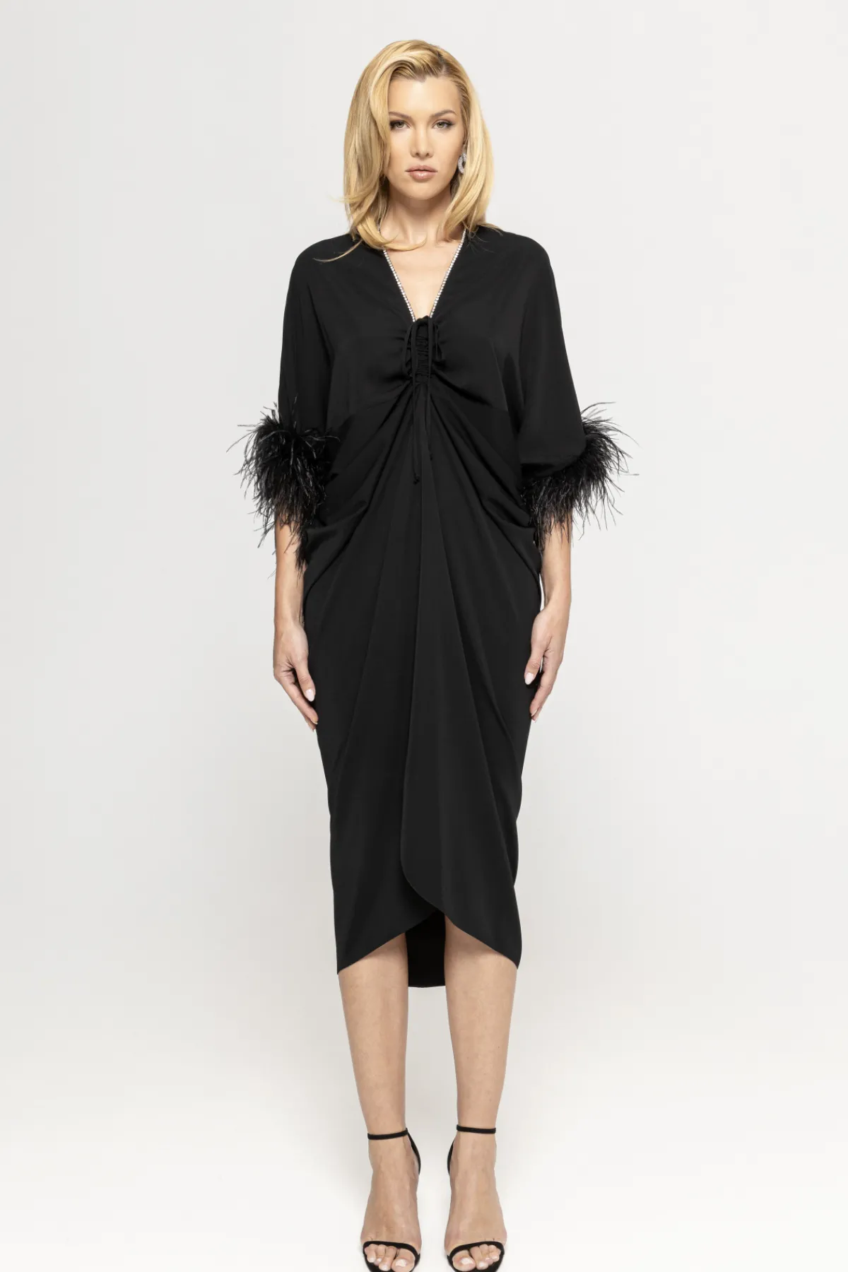 Outlet Feather-trimmed midi dress Dresses