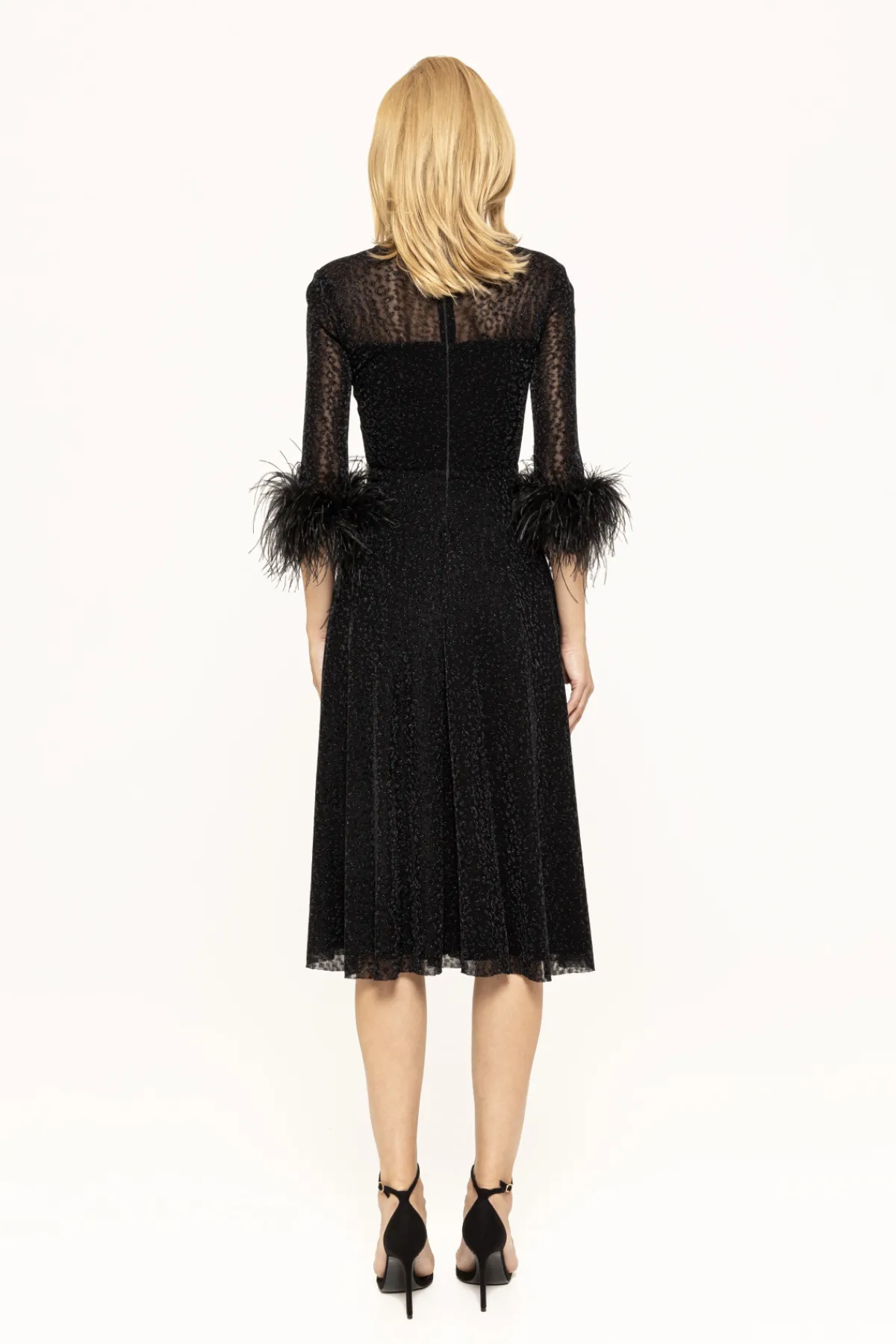 Clearance Feather-trimmed midi dress Dresses