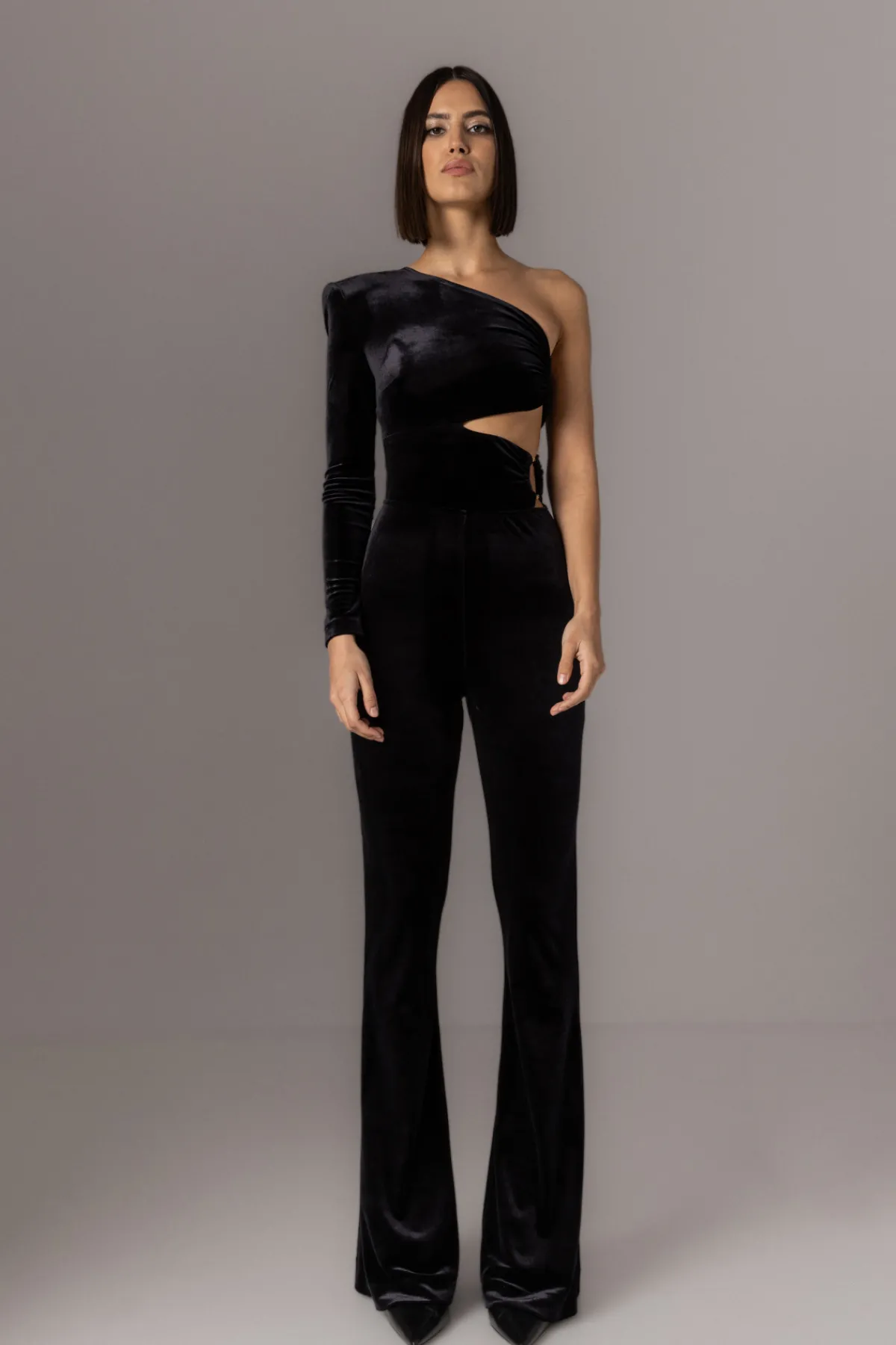 Cheap Flared velvet jumpsuit Jumpsuits