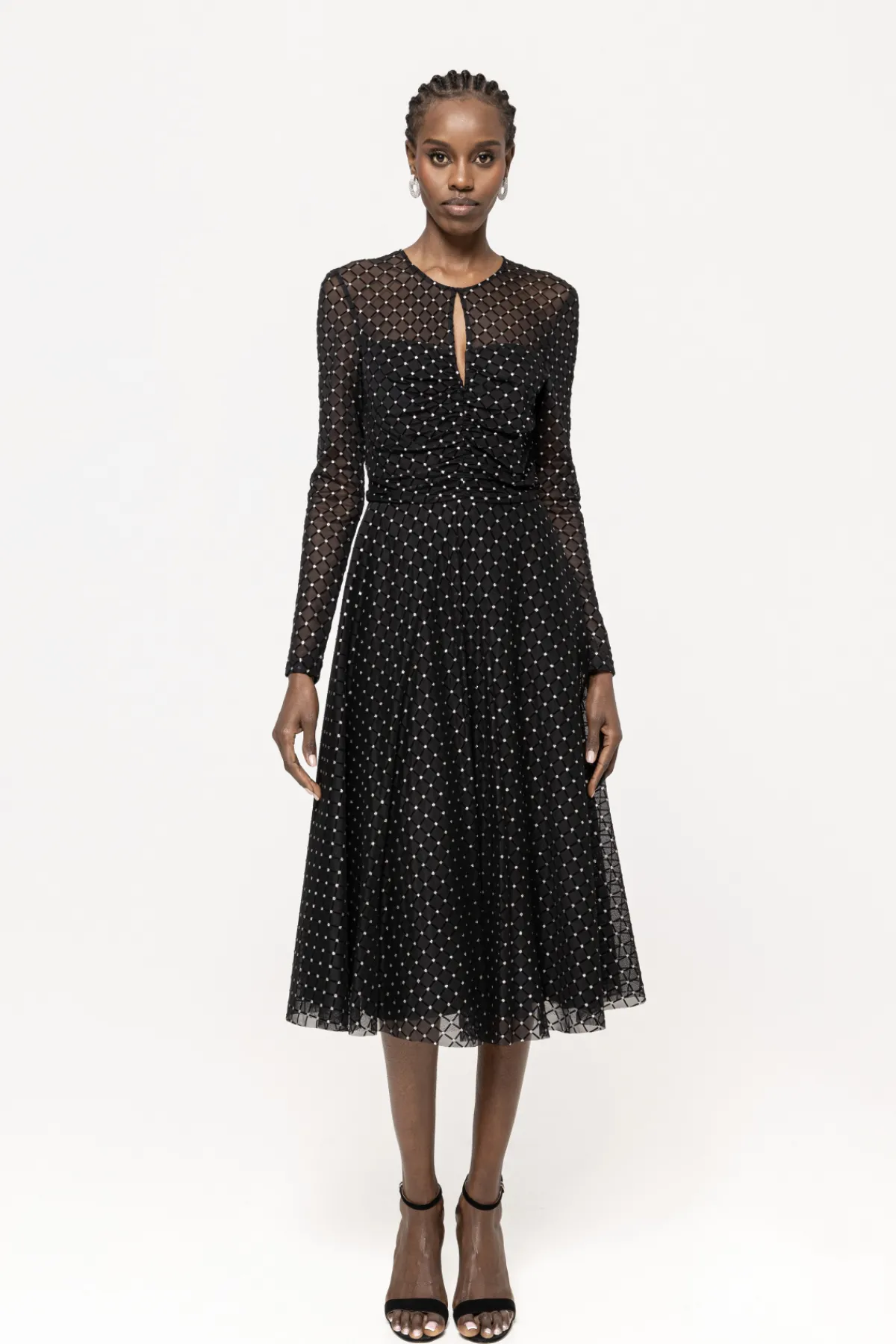 Discount Flock print midi dress Dresses