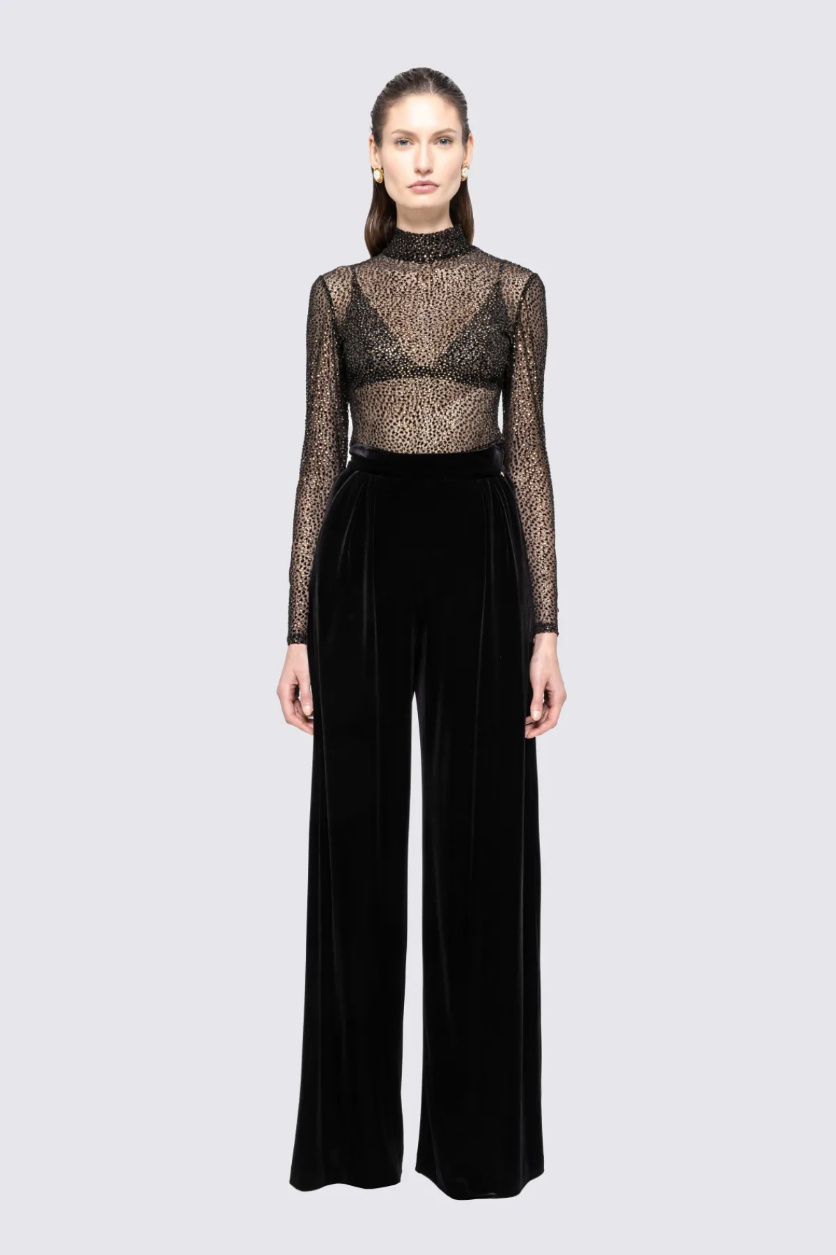 Cheap Flocked tulle top Tops