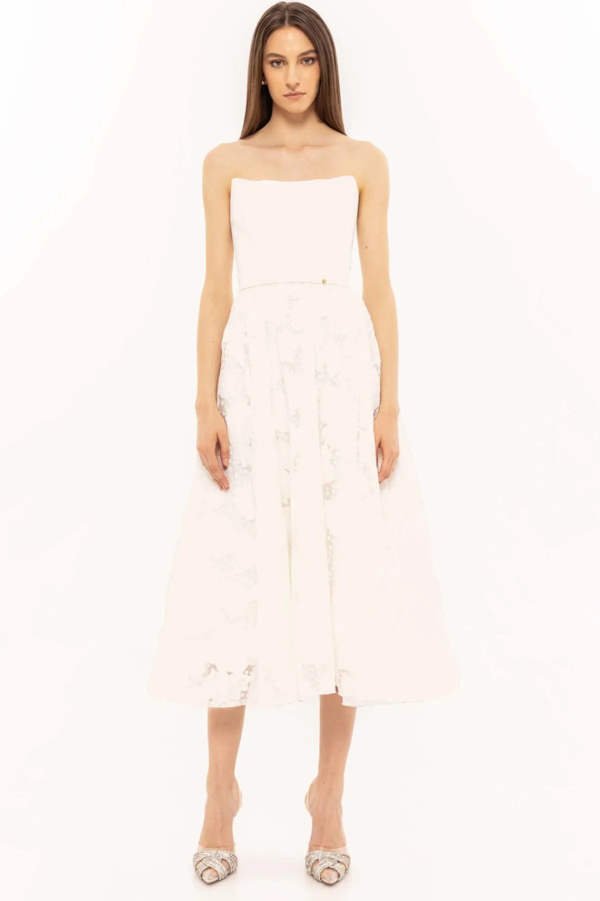 Discount Floral pattern organza dress Dresses