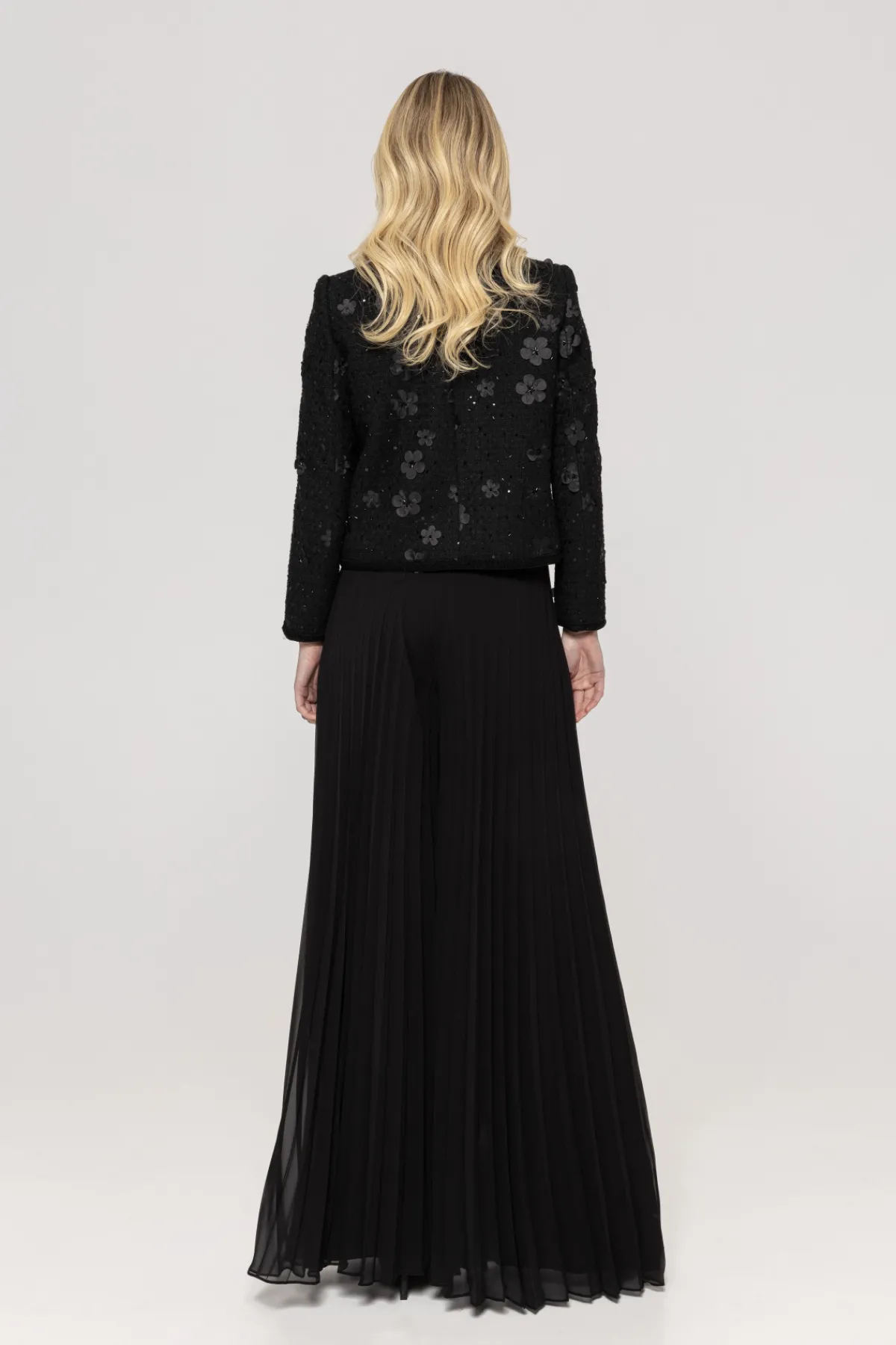 Shop Floral-appliqué bouclé jacket Jackets