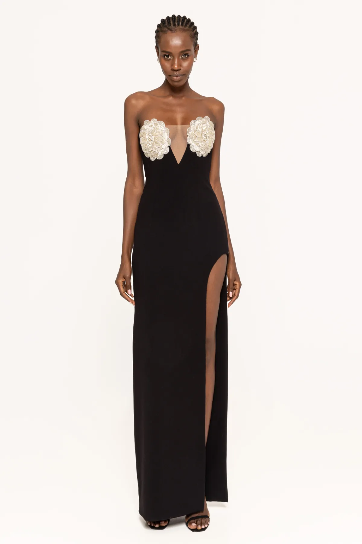 Cheap Floral-appliqué maxi dress Dresses