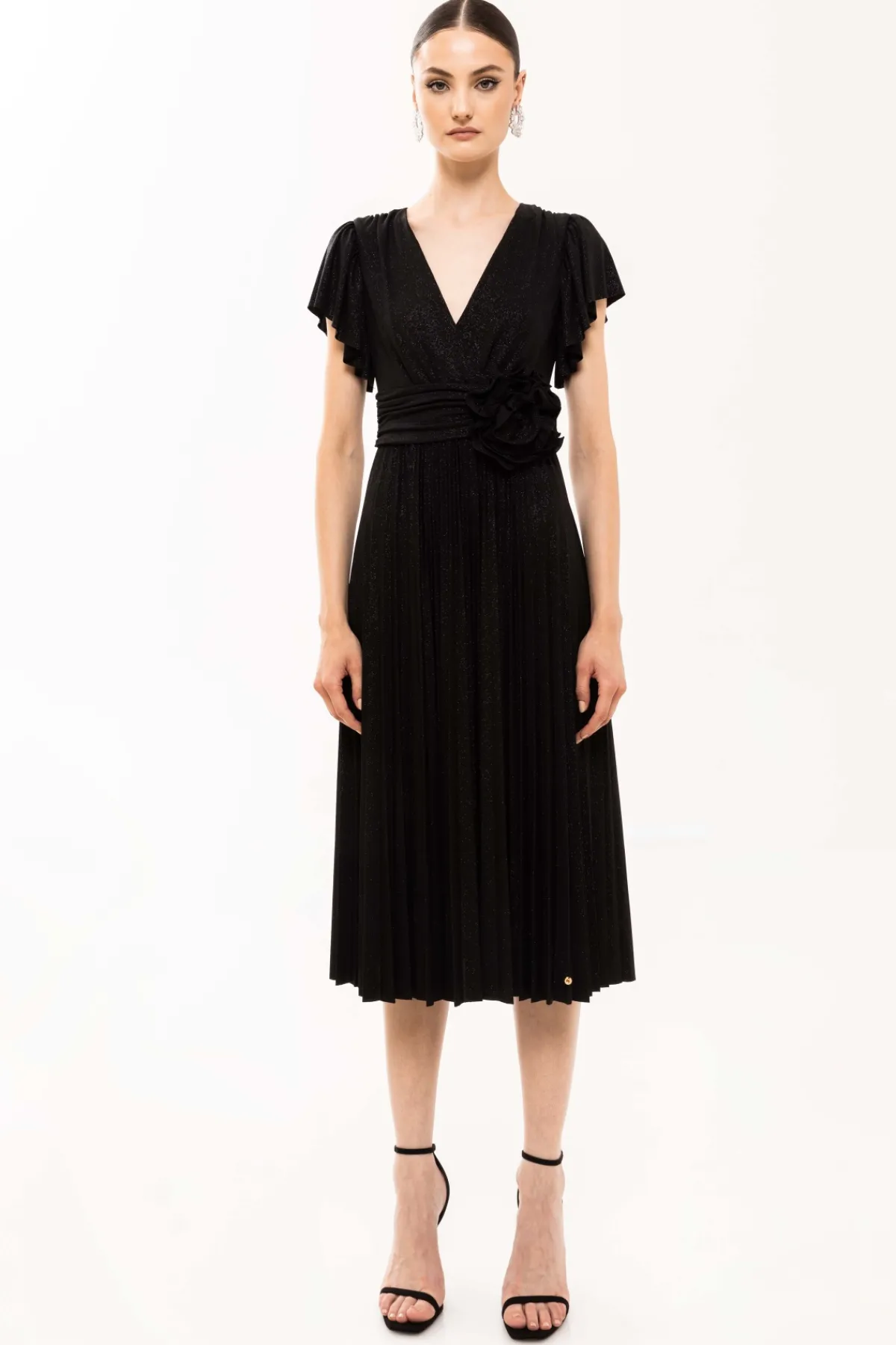 Best Sale Floral-appliqué pleated dress Dresses