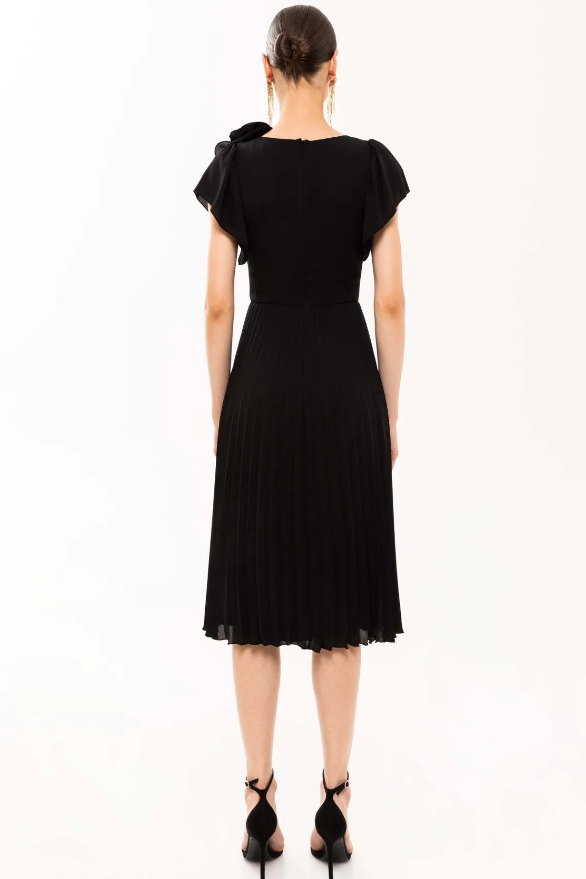 Best Floral-appliqué pleated dress Dresses