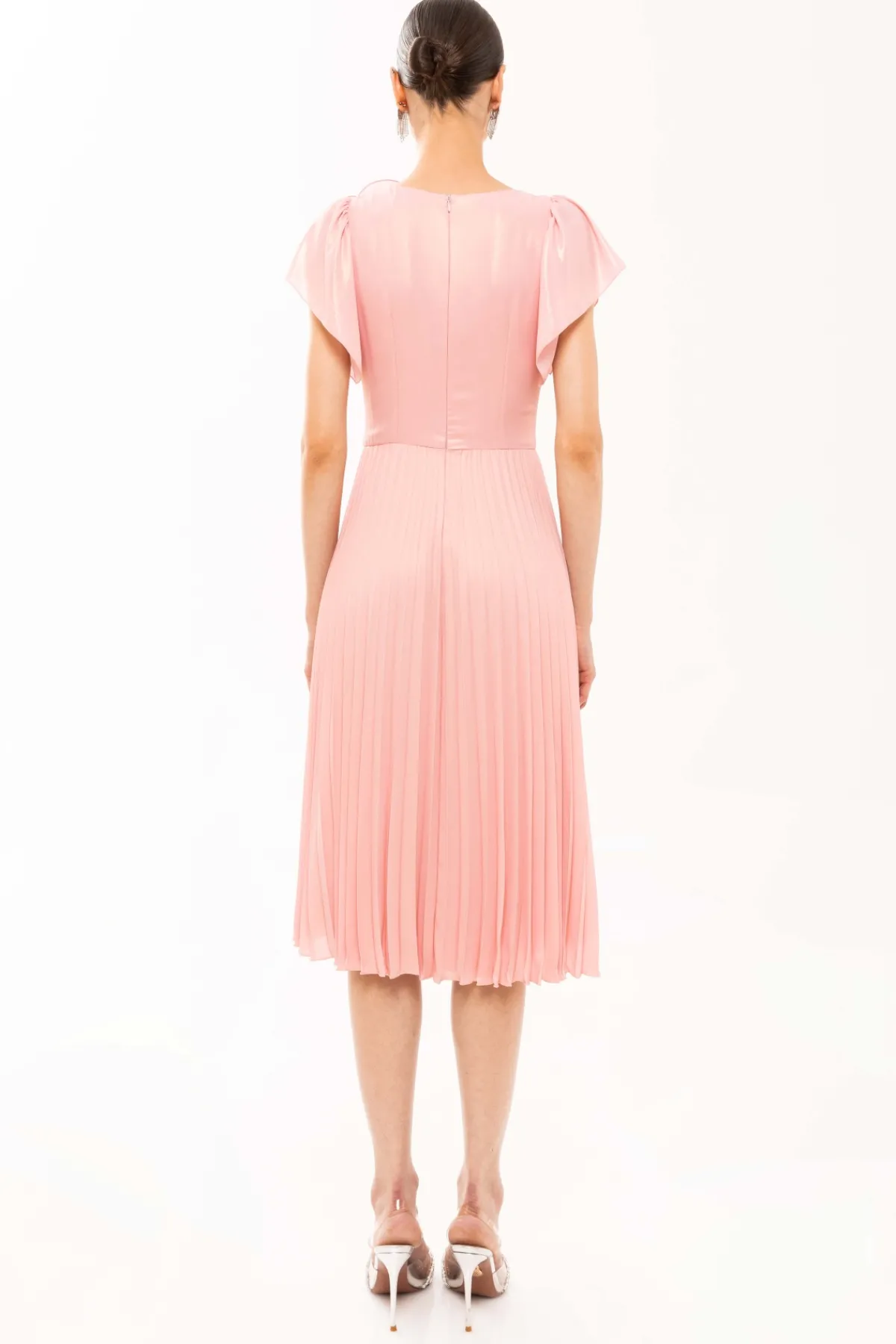 Clearance Floral-appliqué pleated dress Dresses