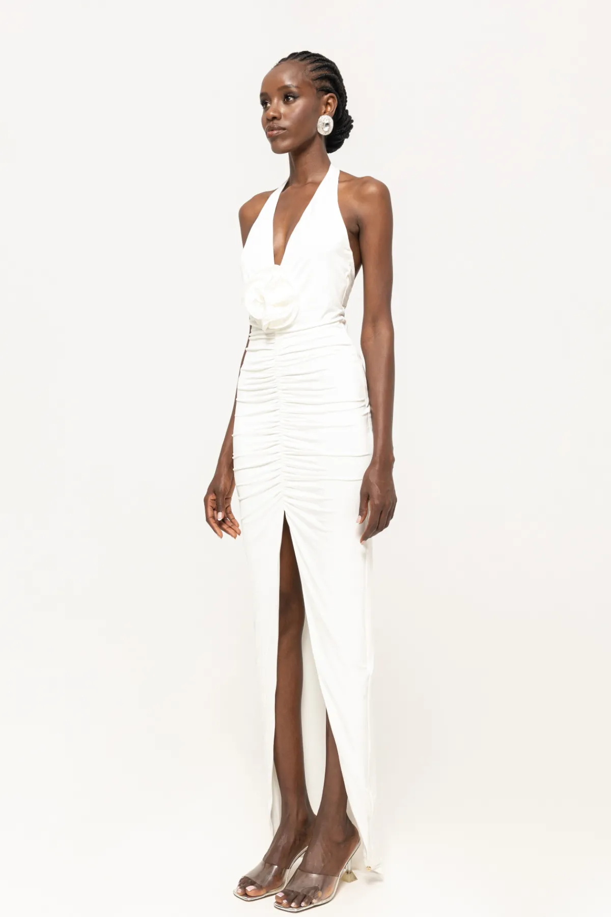 Clearance Floral-appliqué ruched maxi dress Dresses