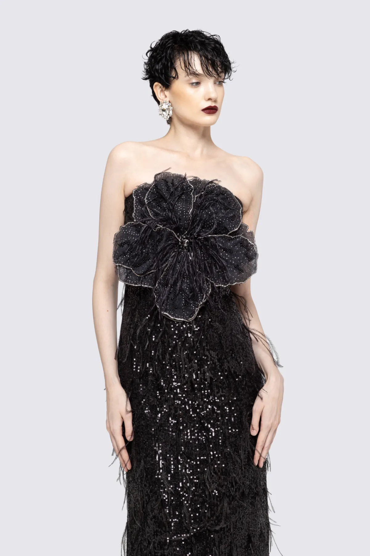 Discount Floral-appliqué sequin maxi dress Dresses
