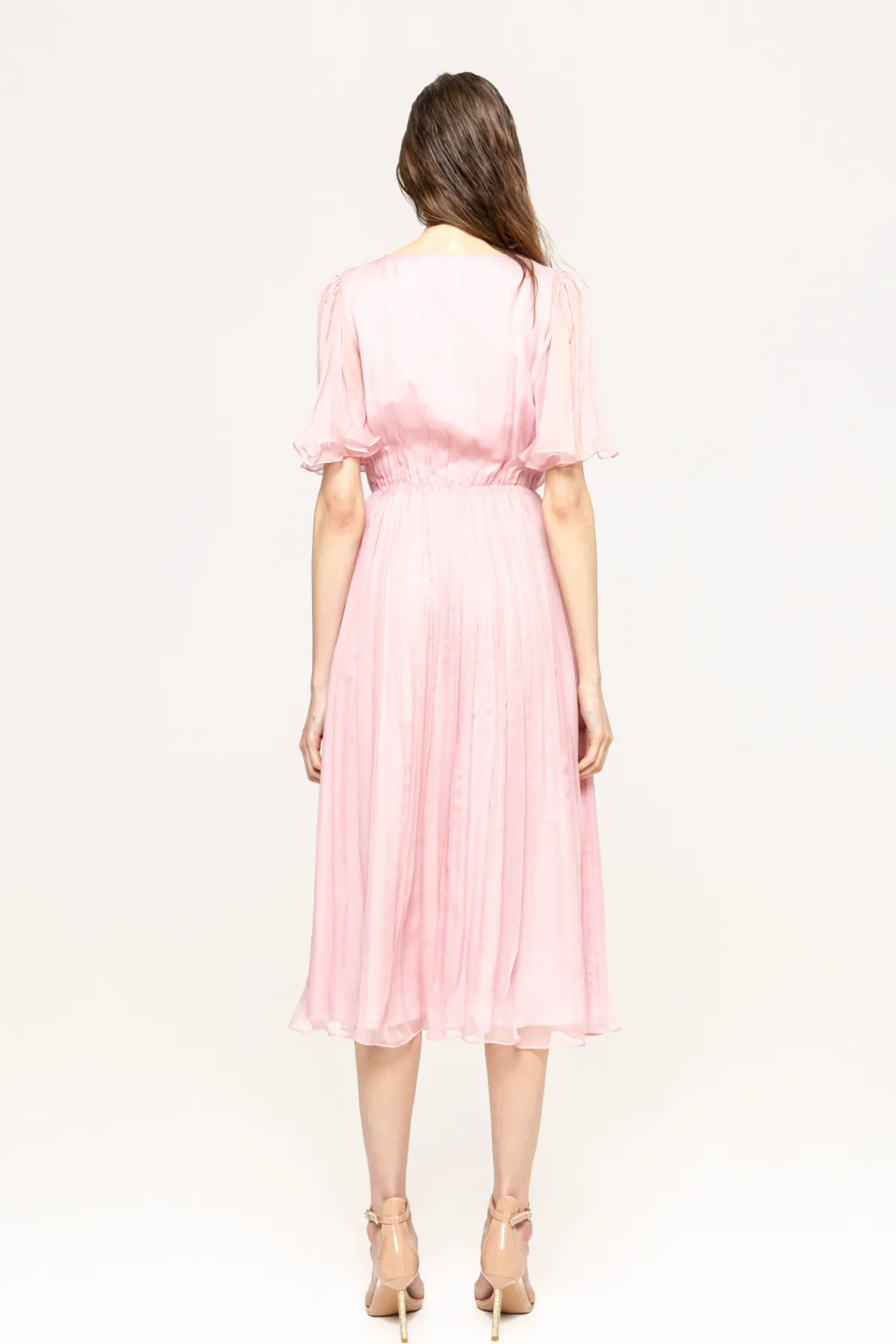 Cheap Floral-appliqué silk dress Dresses