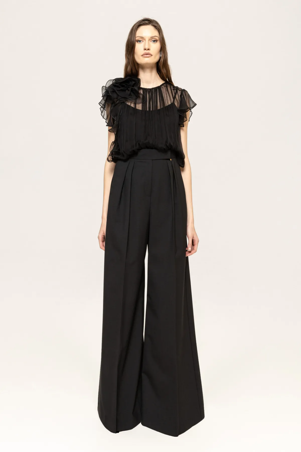 Store Floral-appliqué silk top Tops
