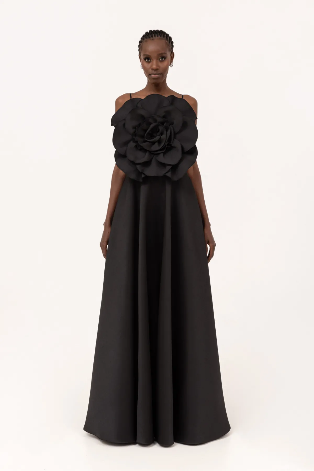 Flash Sale Floral-appliqué taffeta maxi dress Dresses