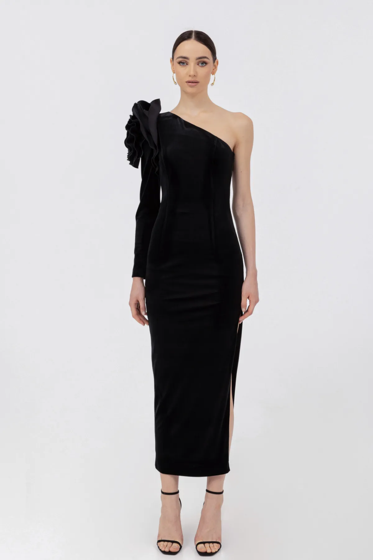 Clearance Floral-appliqué taffeta midi dress Dresses