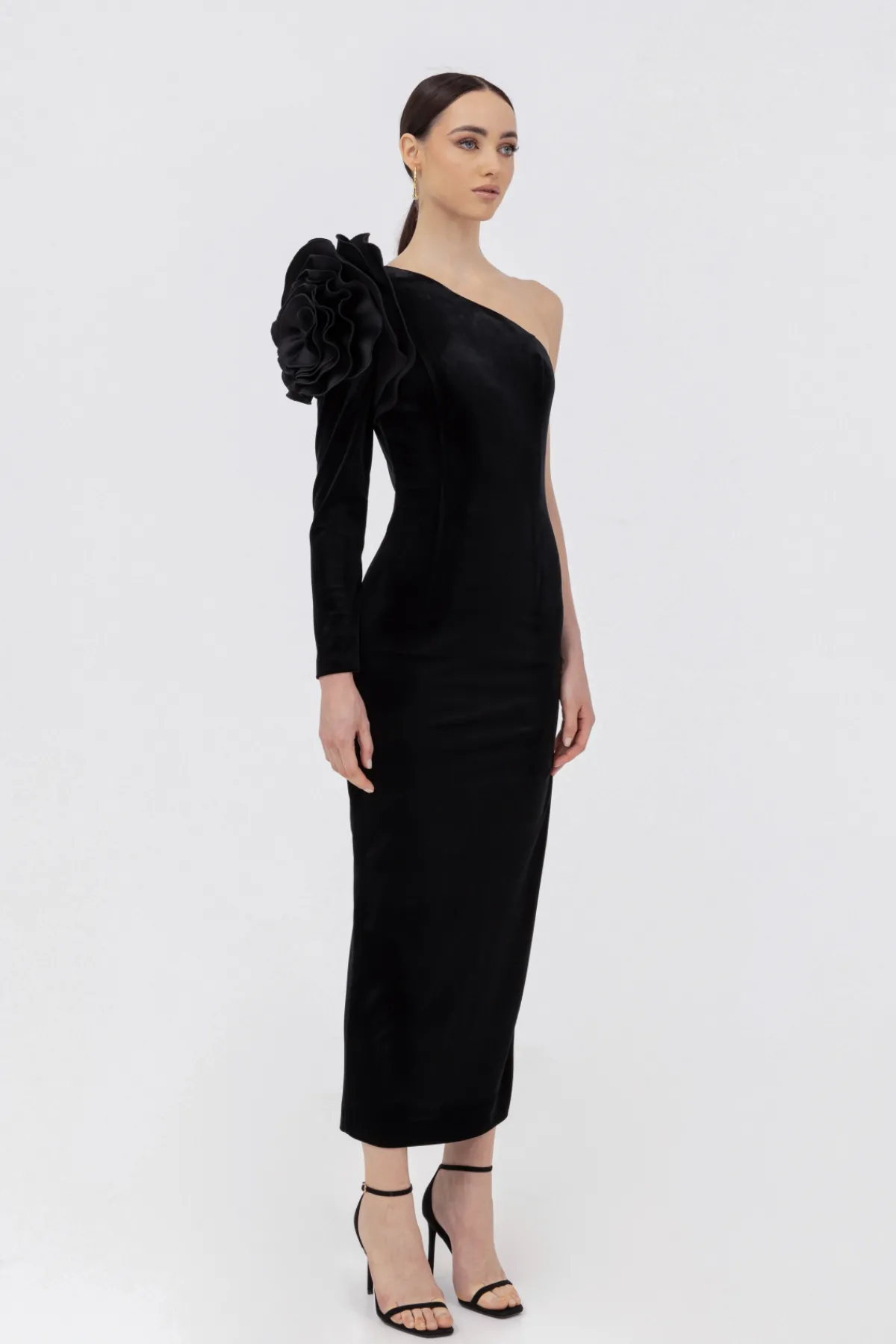 Clearance Floral-appliqué taffeta midi dress Dresses