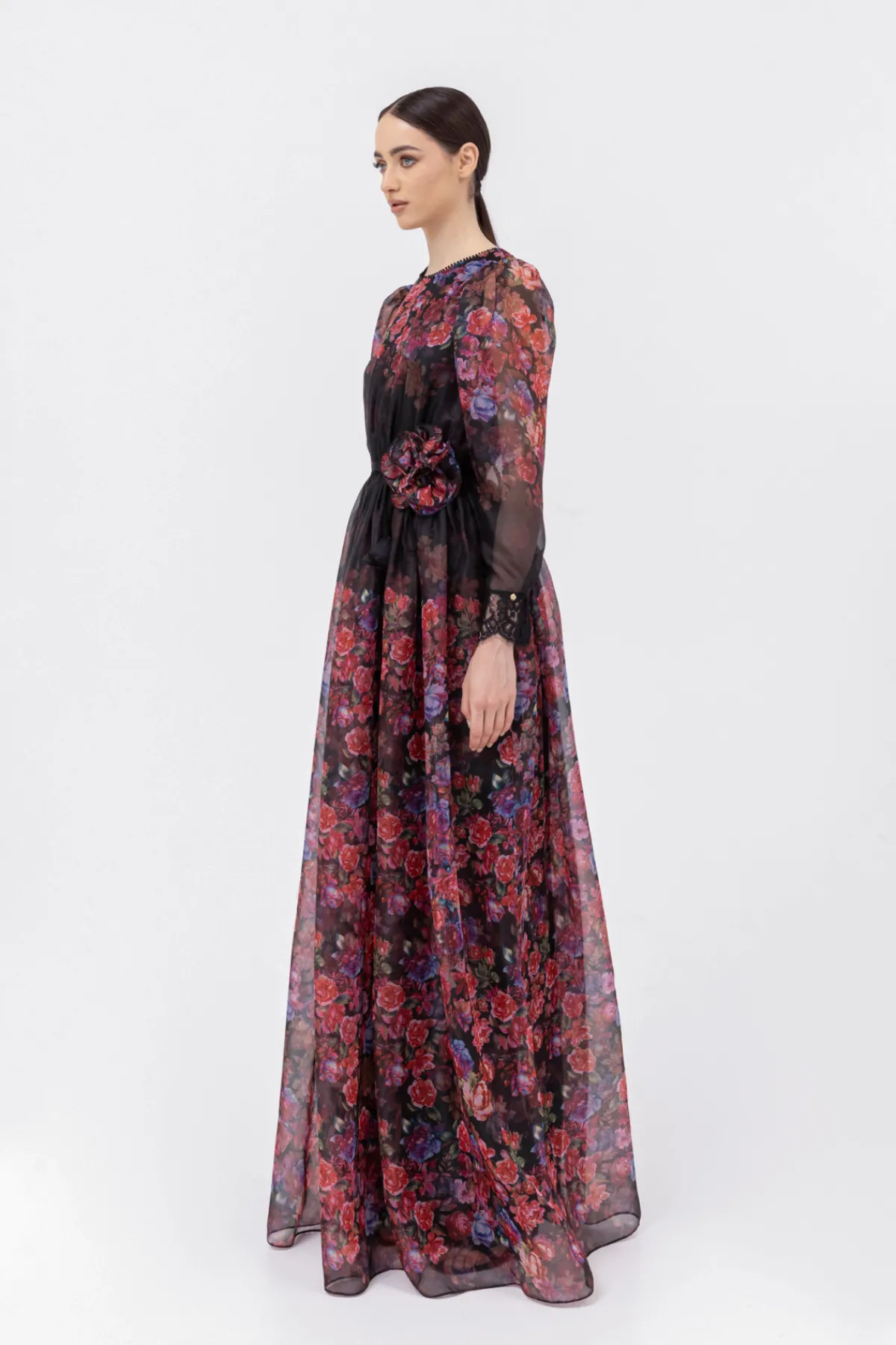 Outlet Floral-detail organza maxi dress Dresses