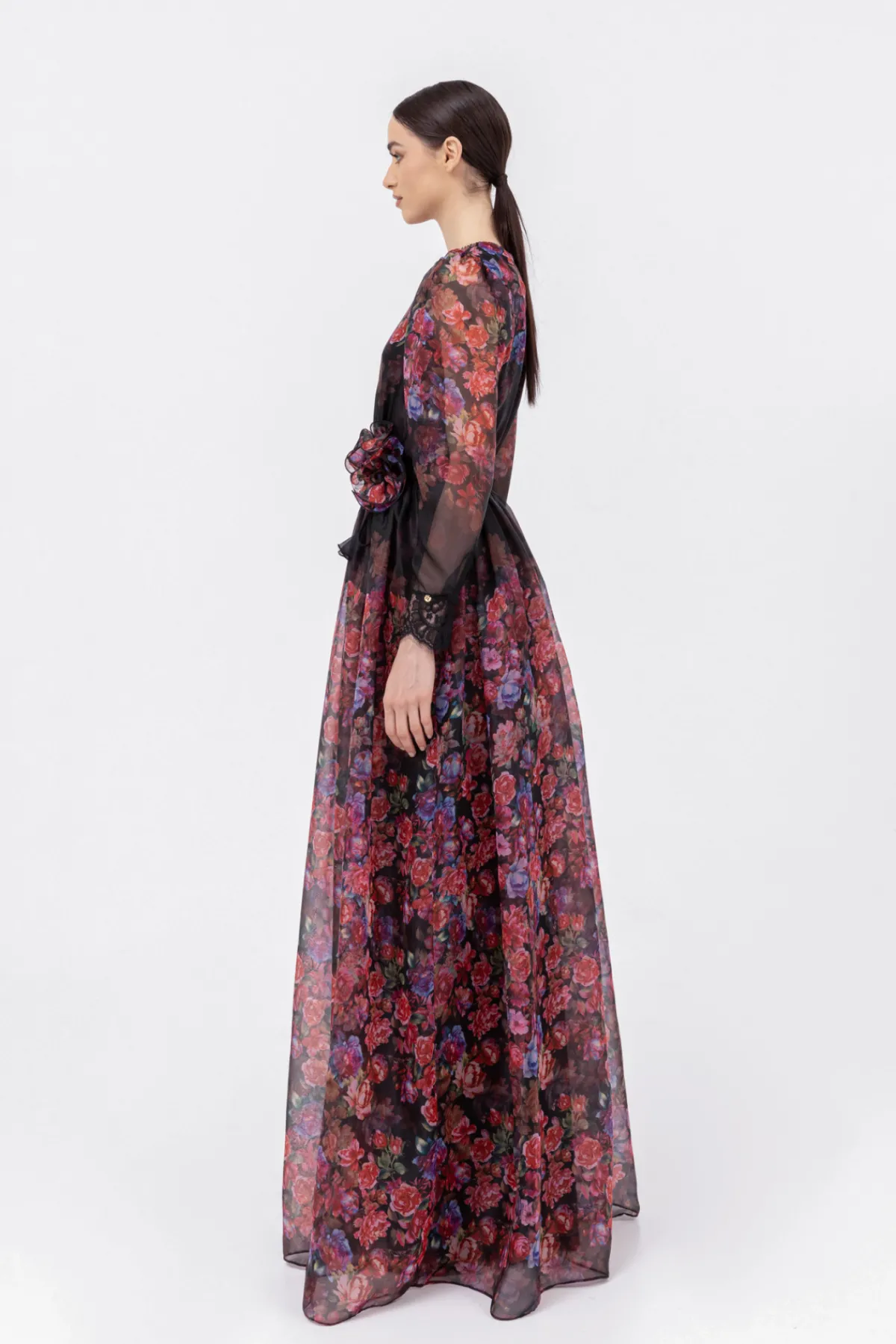 Outlet Floral-detail organza maxi dress Dresses