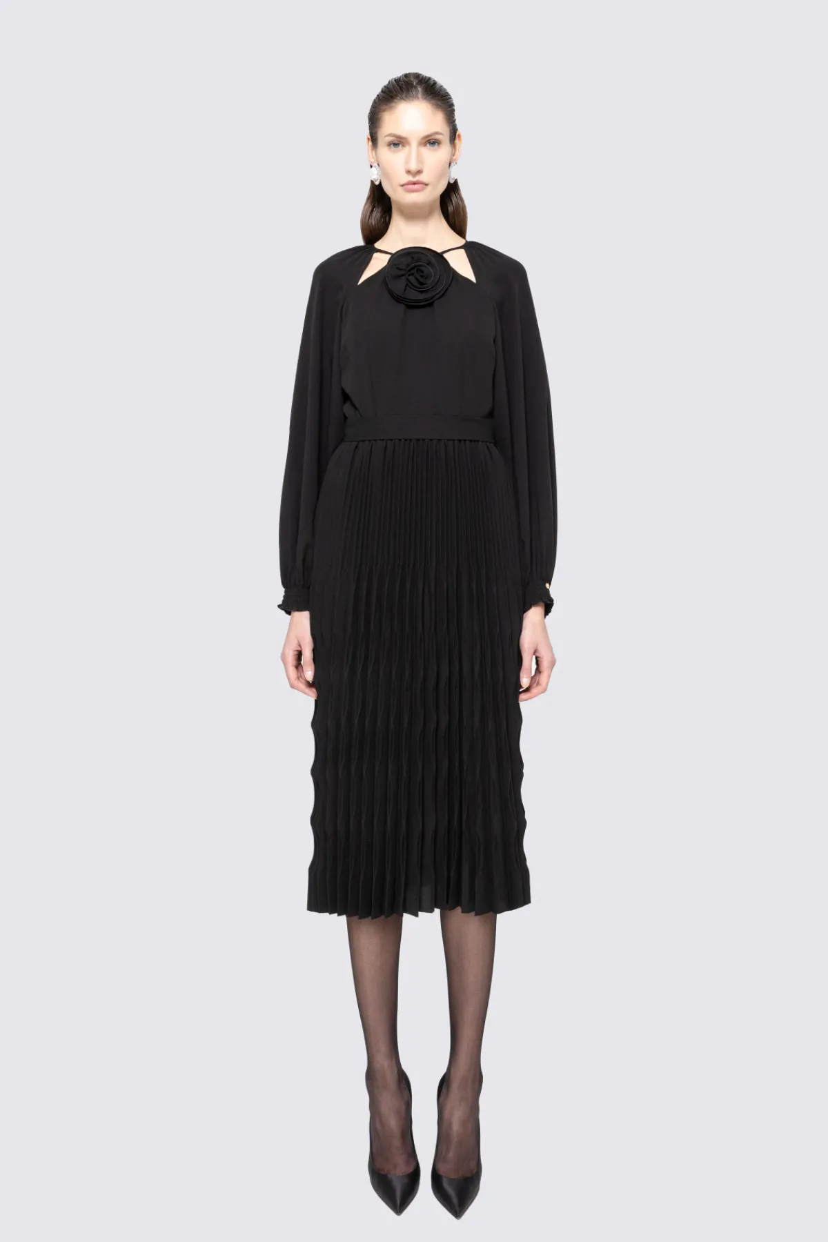 Cheap Floral-detail pleated dress Dresses