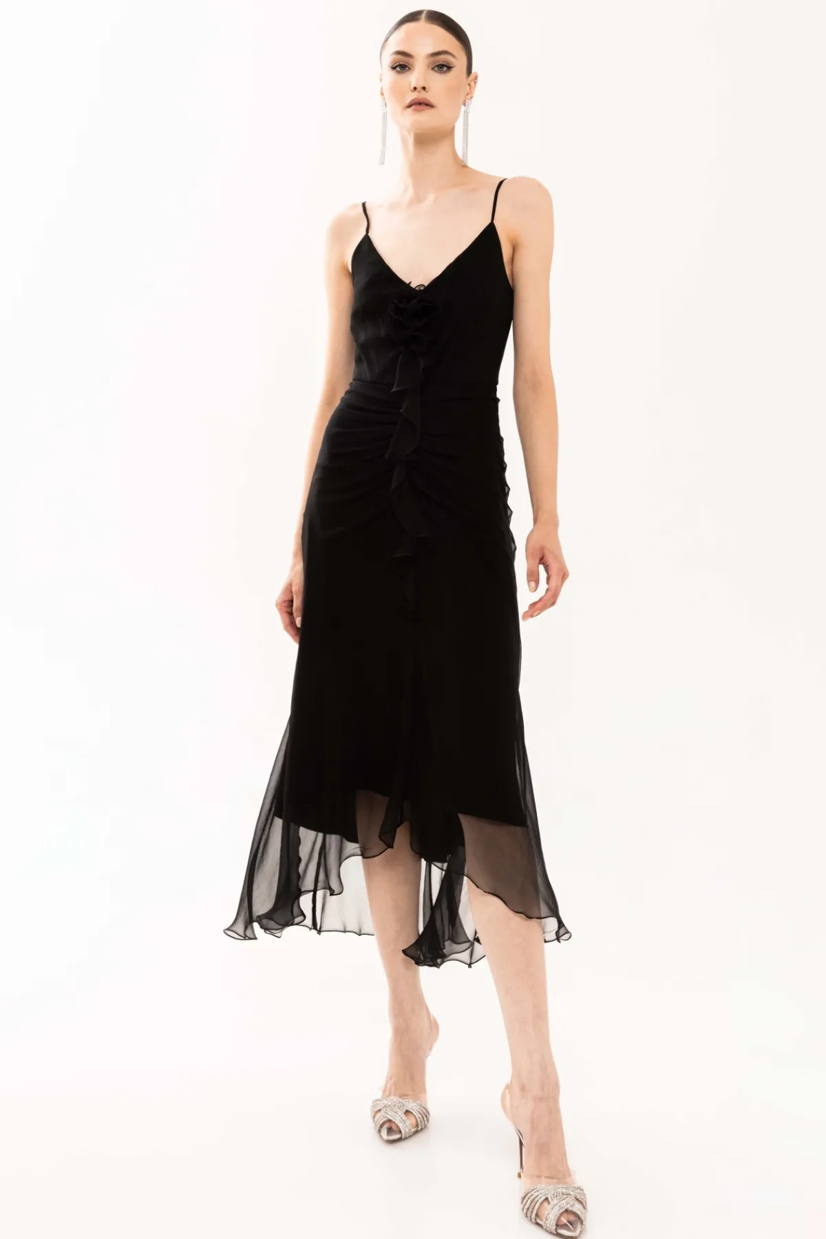 Cheap Floral-detailing silk dress Dresses