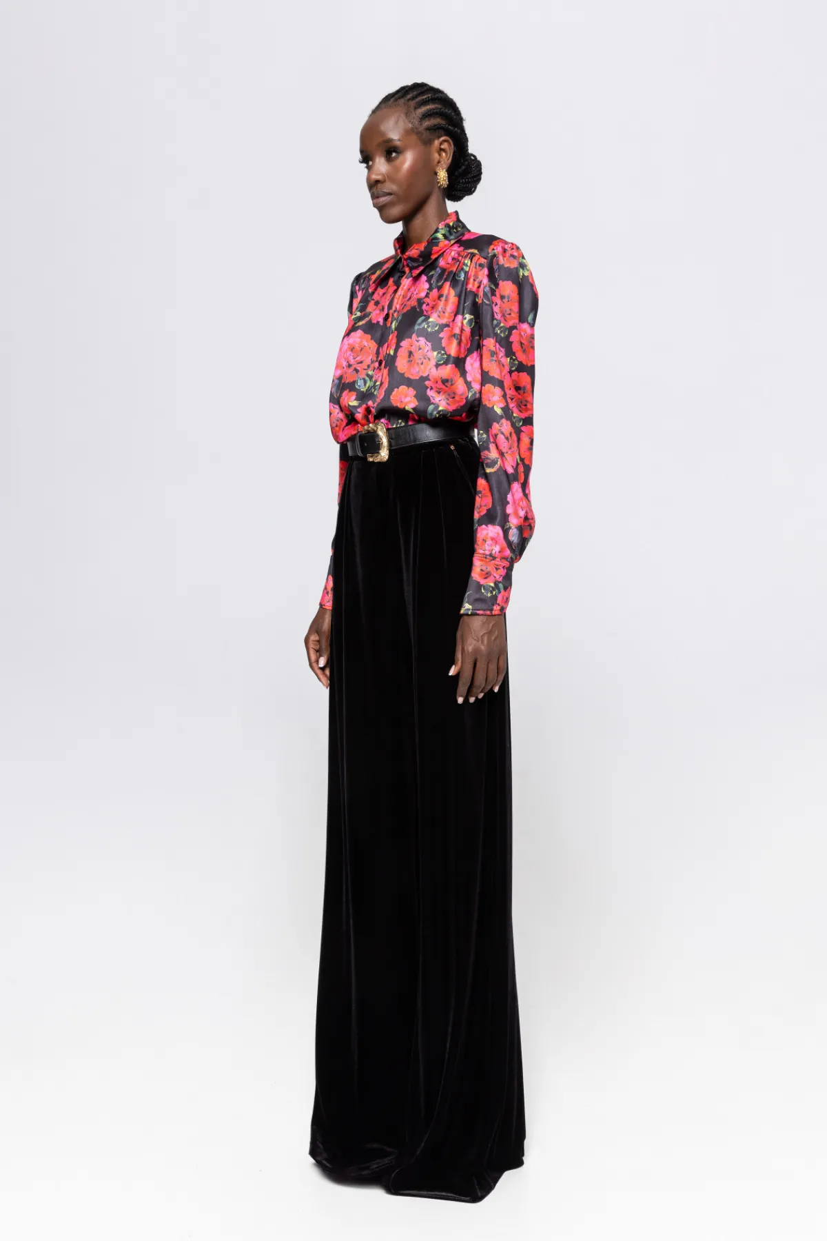 Sale Floral- satin shirt Tops