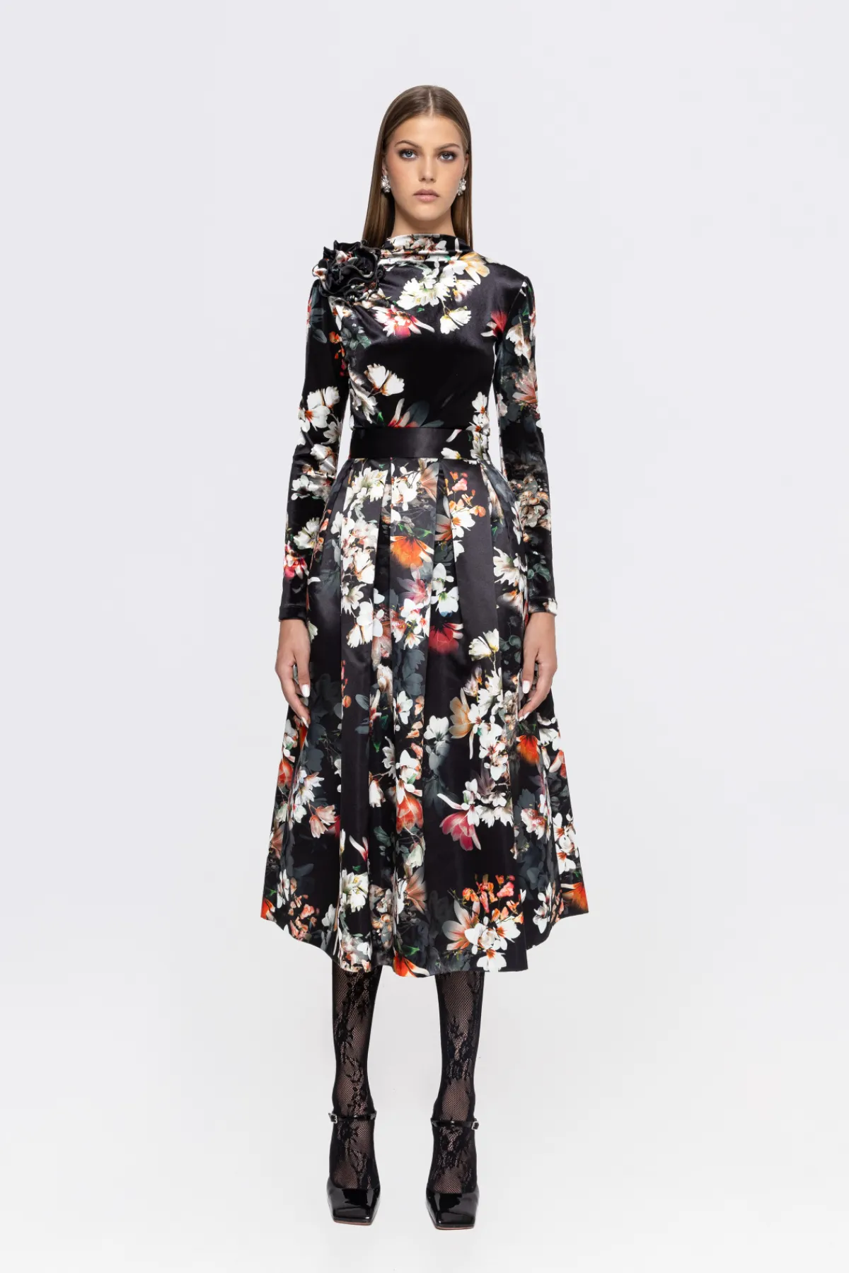 Cheap Floral- taffeta midi skirt Skirts
