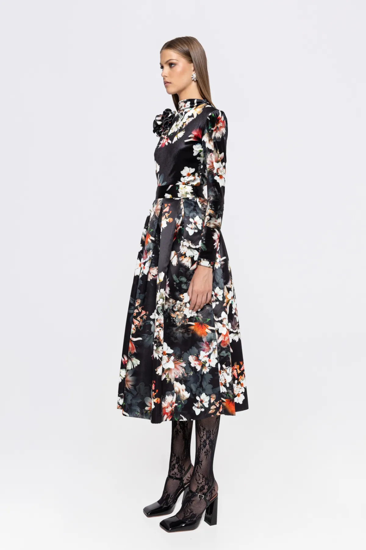 Cheap Floral- taffeta midi skirt Skirts