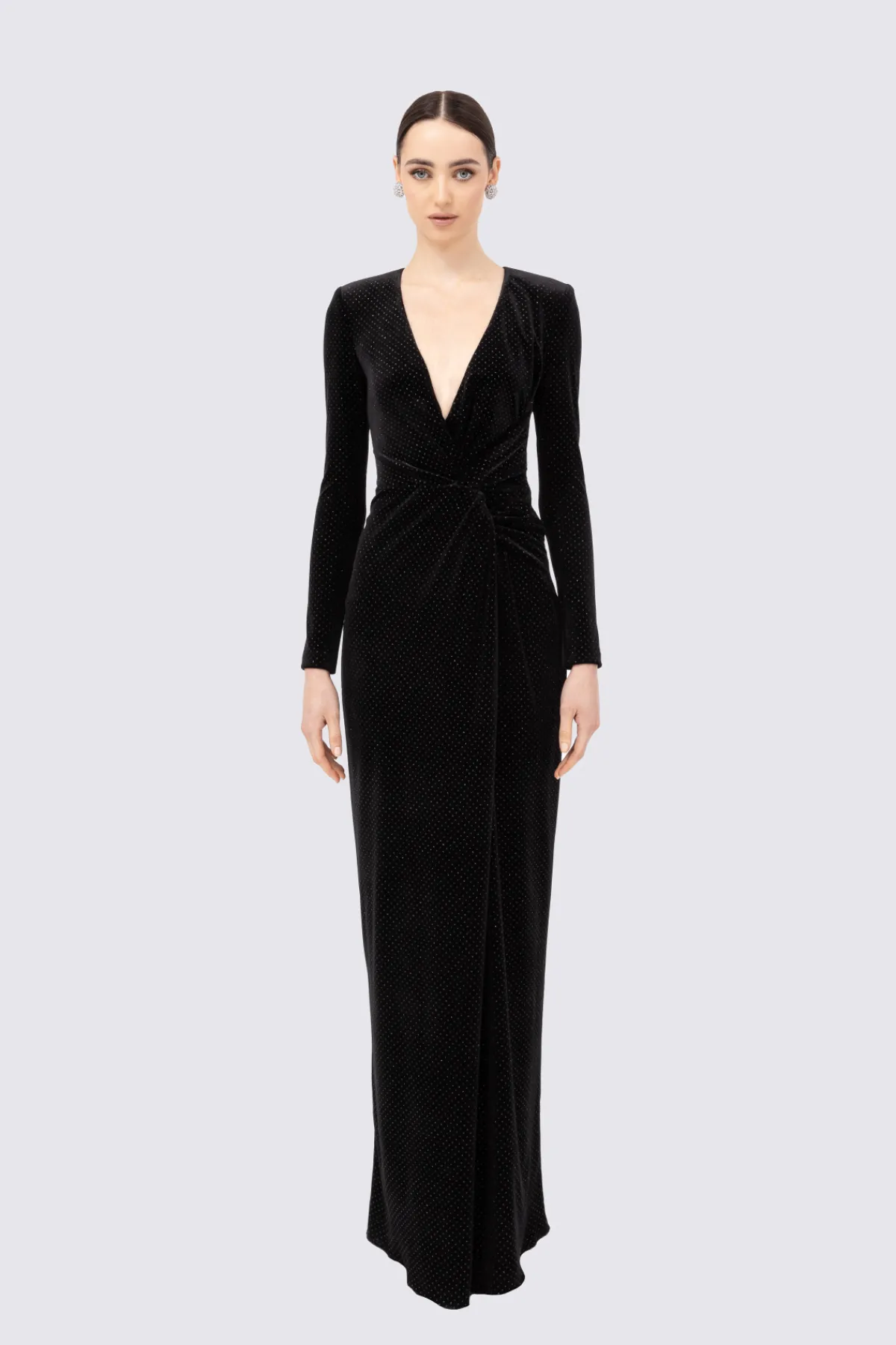 Best Sale Glitter-detail velvet maxi dress Dresses