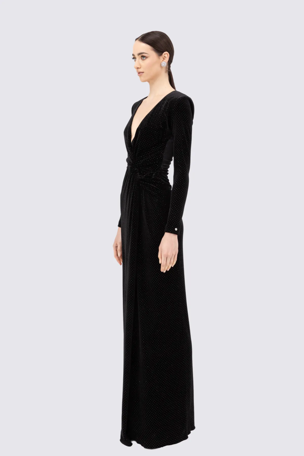 Best Sale Glitter-detail velvet maxi dress Dresses