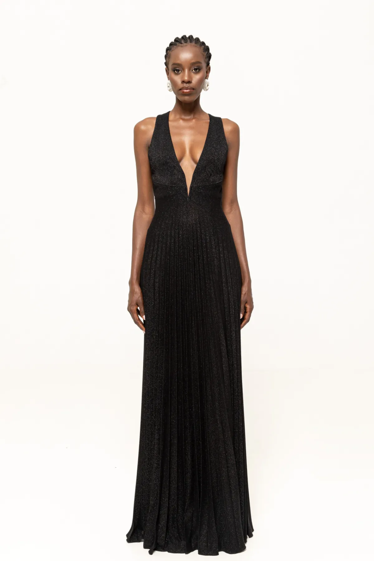 New Glittery plissé-effect maxi dress Dresses
