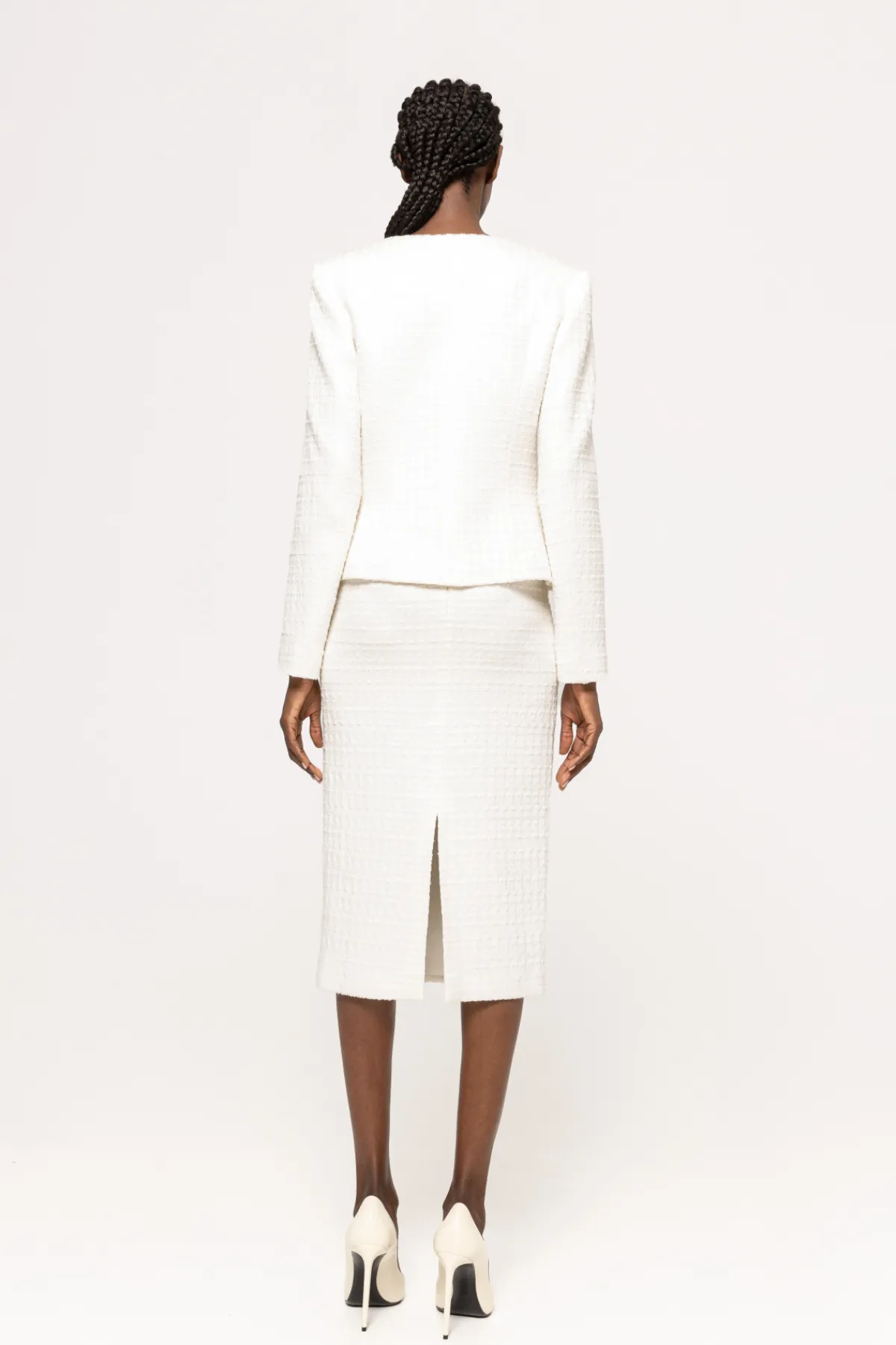 Hot High waisted bouclé midi skirt Skirts