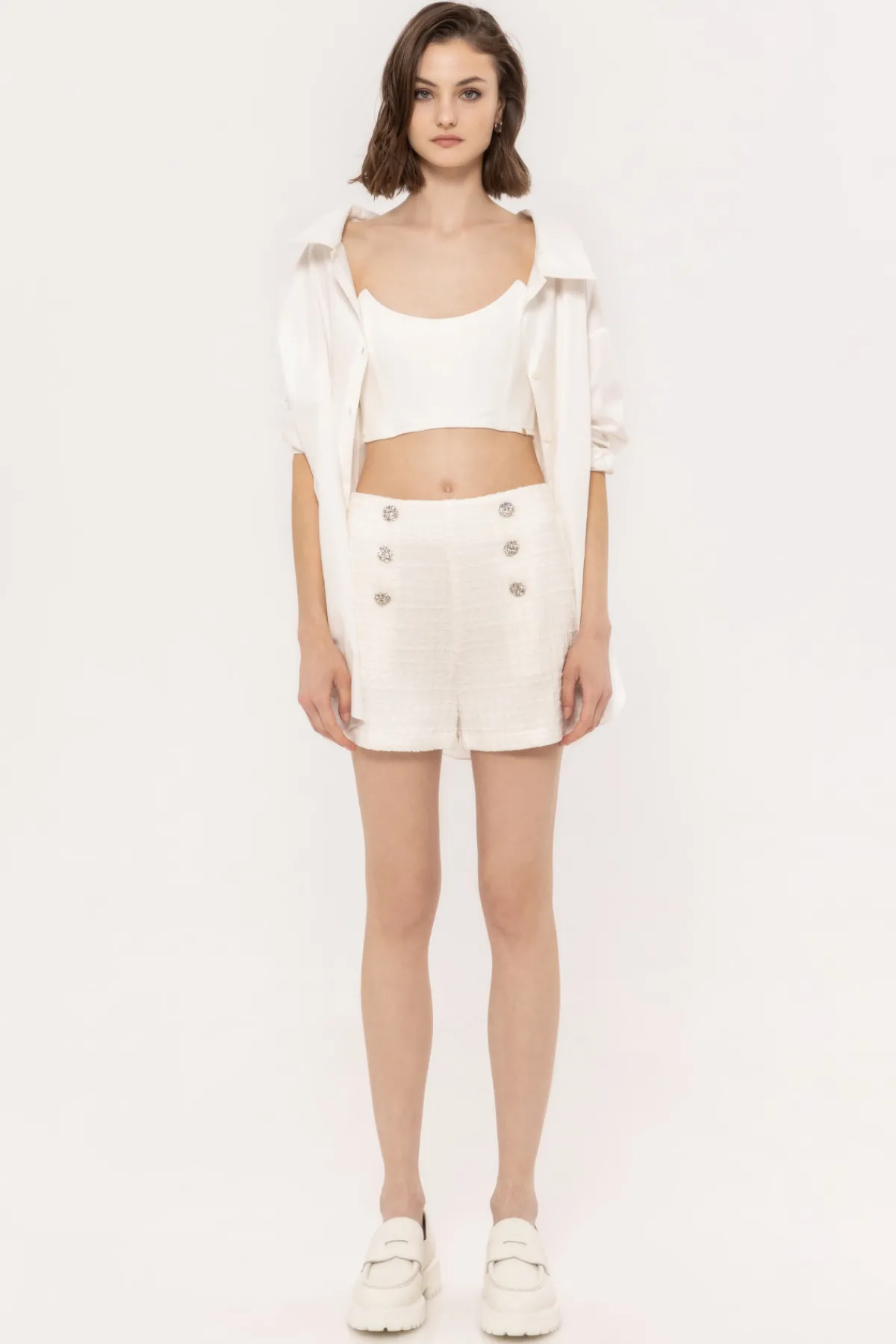 Best High waisted bouclé shorts Pants
