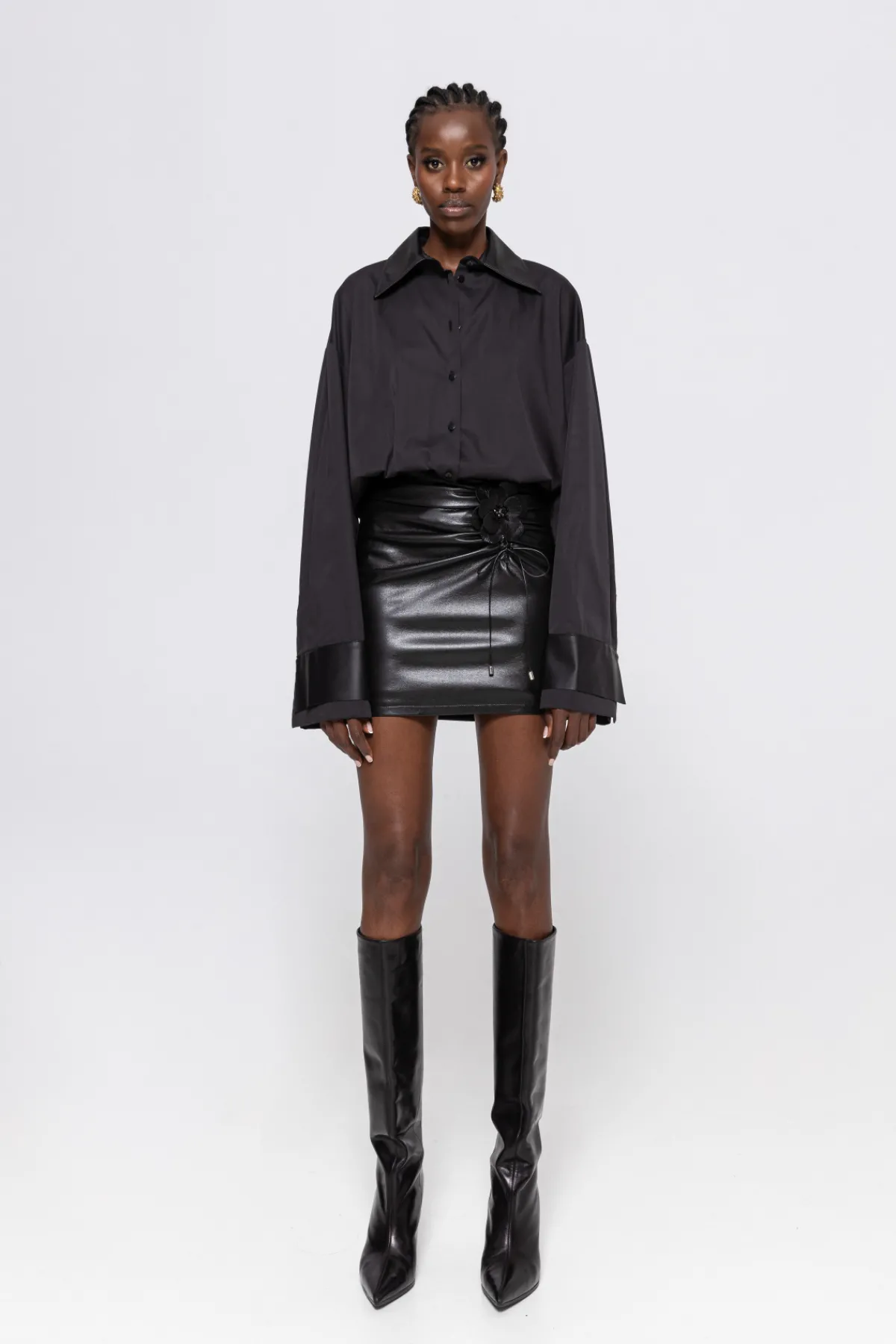 Cheap High waisted faux-leather skirt Skirts