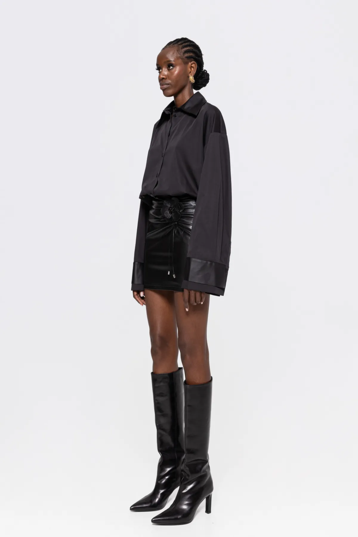 Cheap High waisted faux-leather skirt Skirts