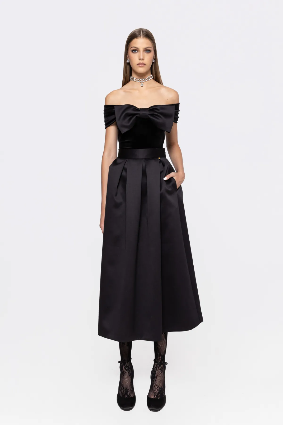 Fashion High waisted taffeta skirt Skirts