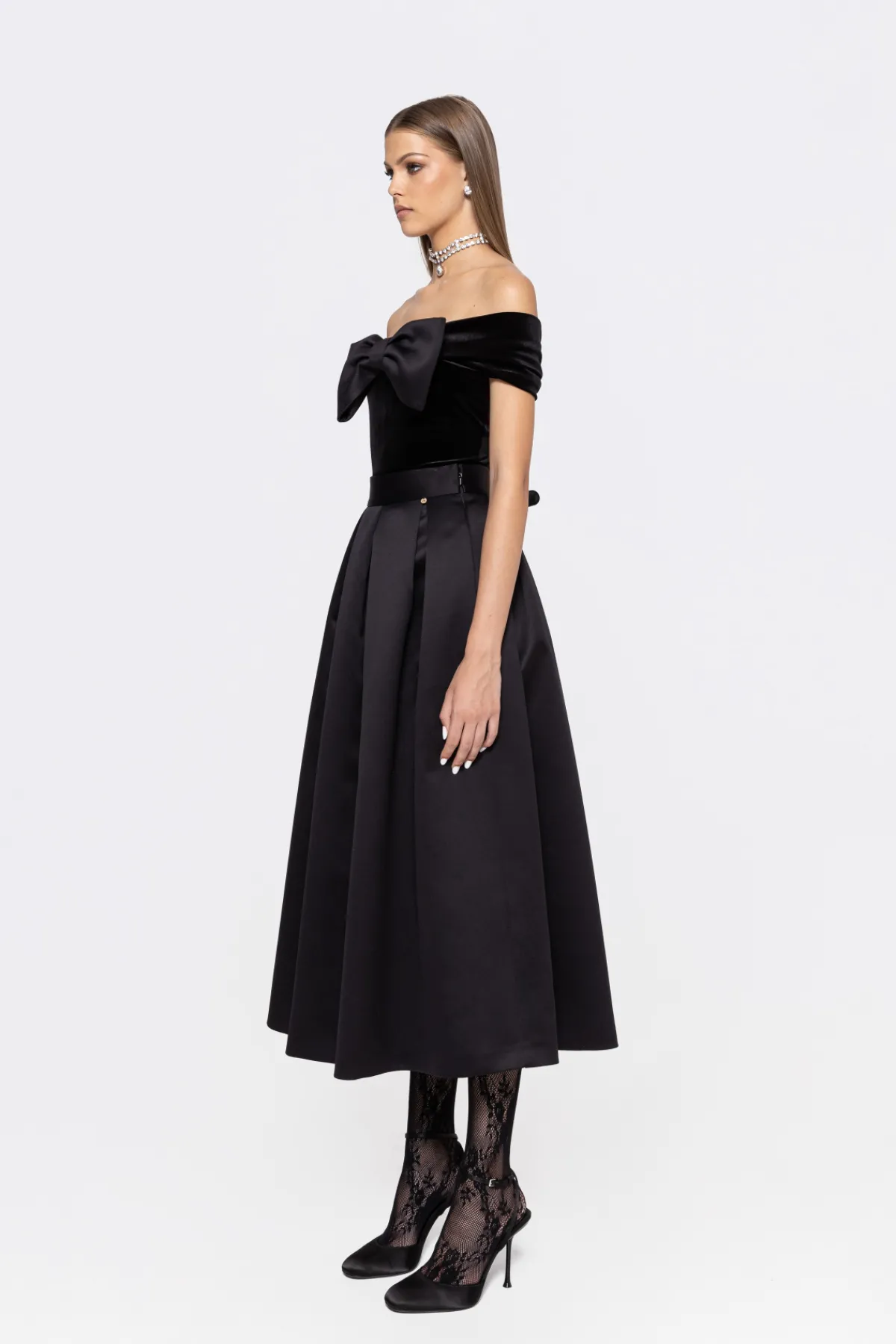 Fashion High waisted taffeta skirt Skirts