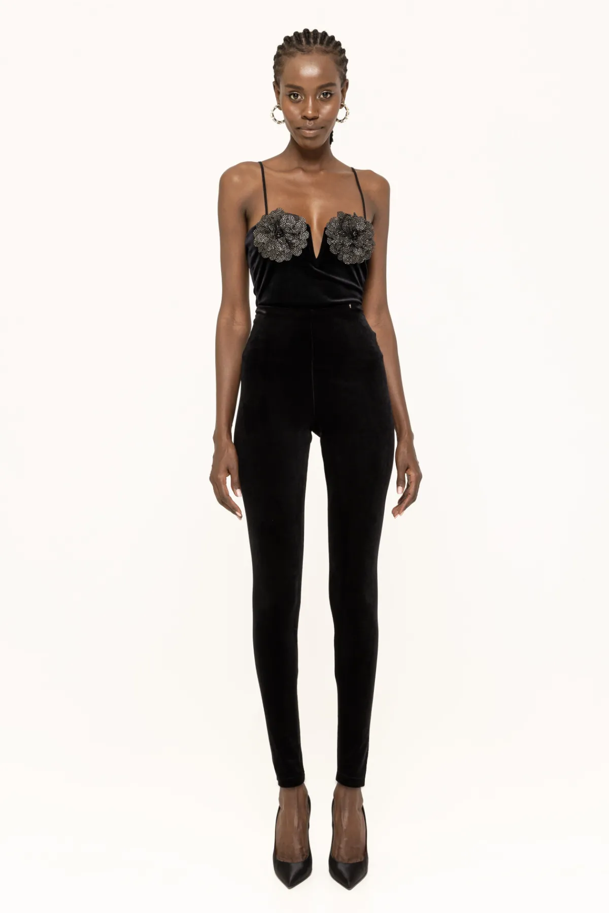 Online High waisted velvet leggings Pants