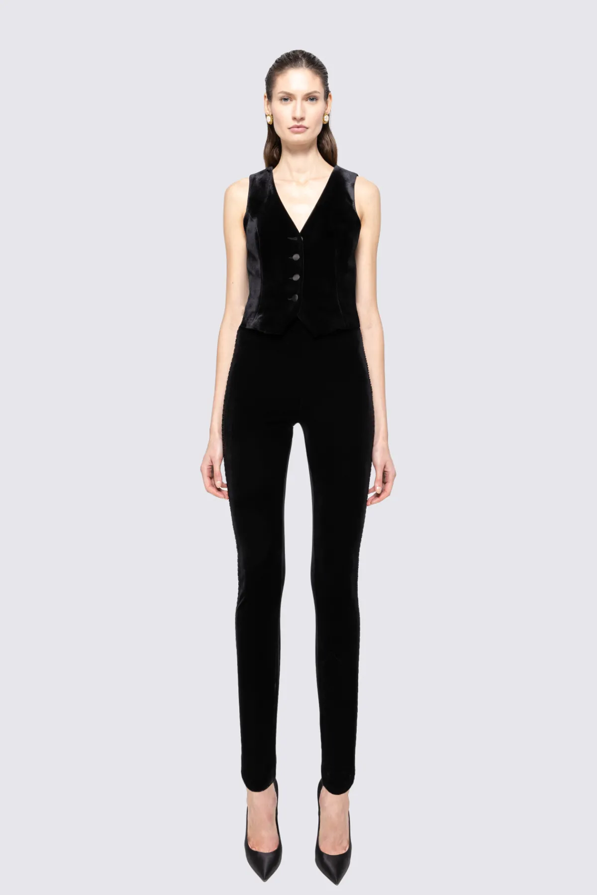Cheap High waisted velvet leggings Pants