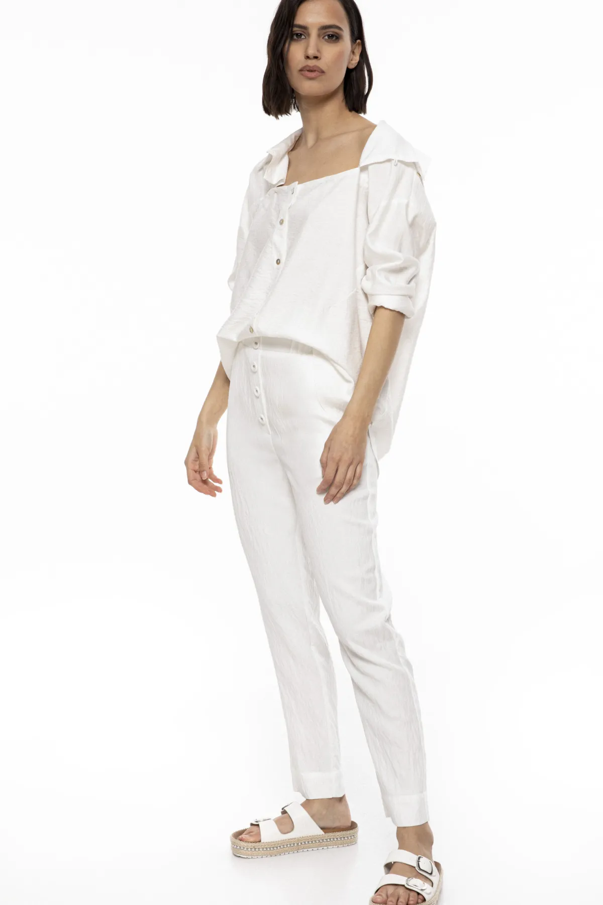 Sale High waisted viscose pants Pants