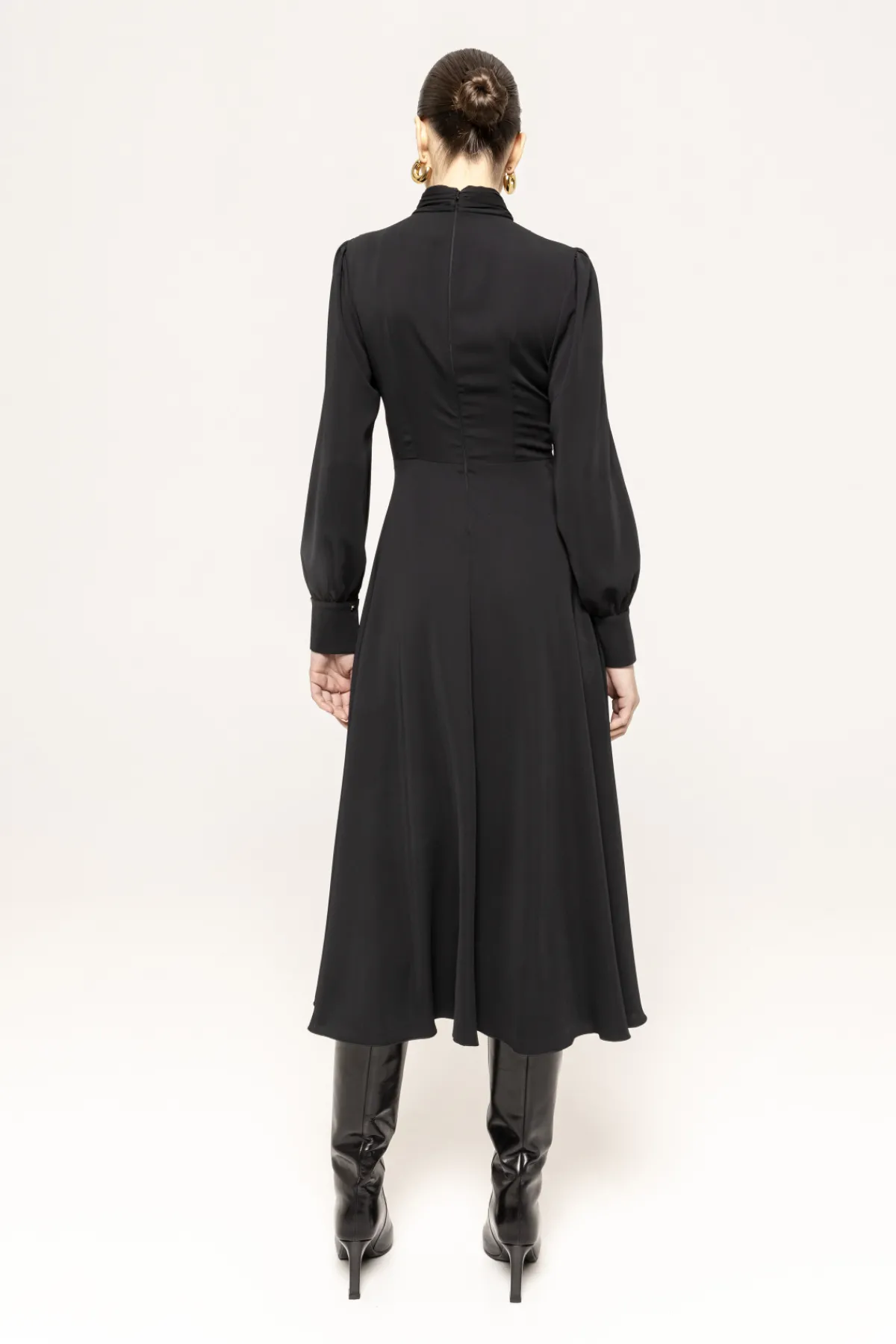 Sale High-neck long-sleeve midi dress Dresses