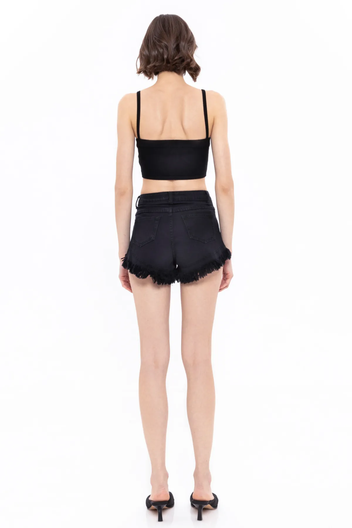 Cheap High-rise denim shorts Denim | Pants