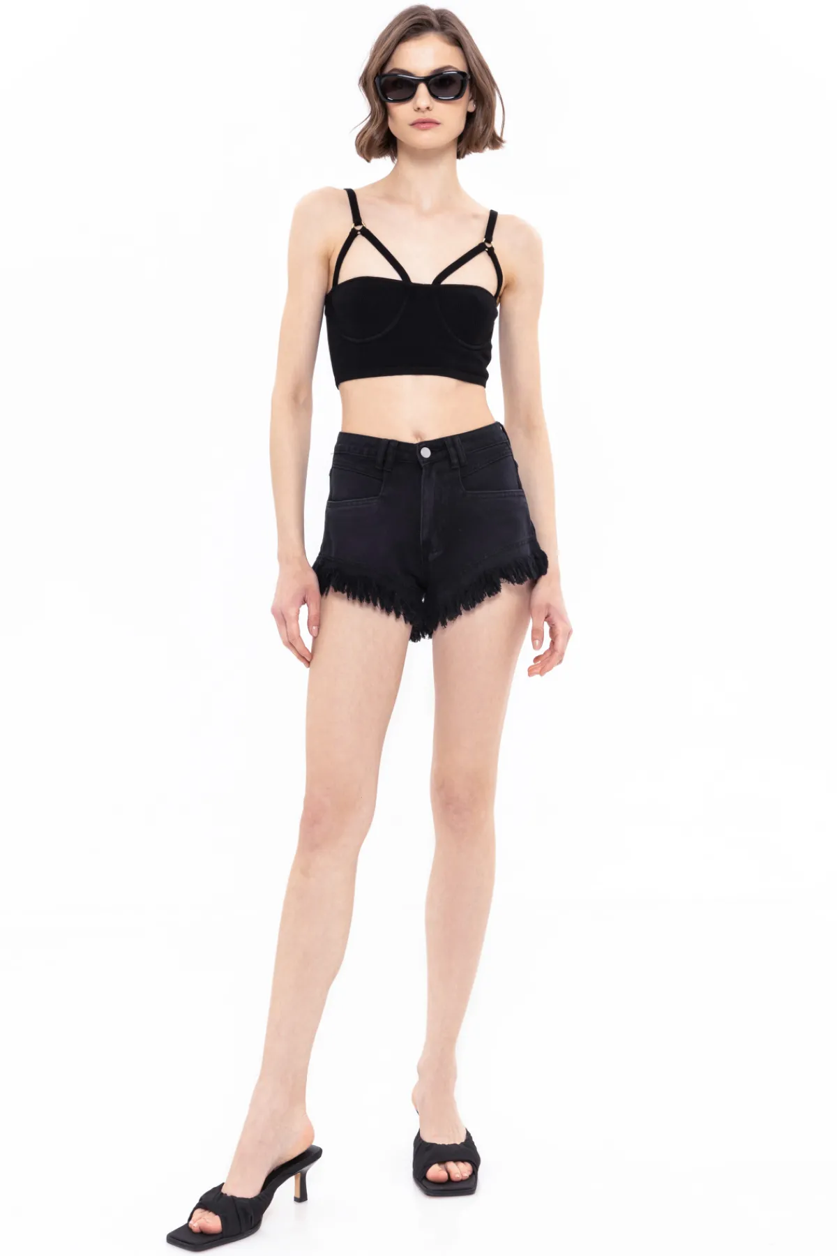 Cheap High-rise denim shorts Denim | Pants