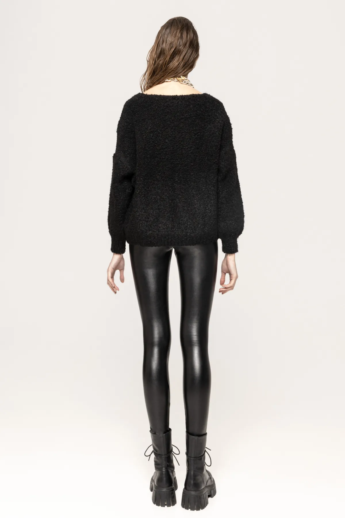 Fashion High-waist faux-leather leggings Leather | Pants