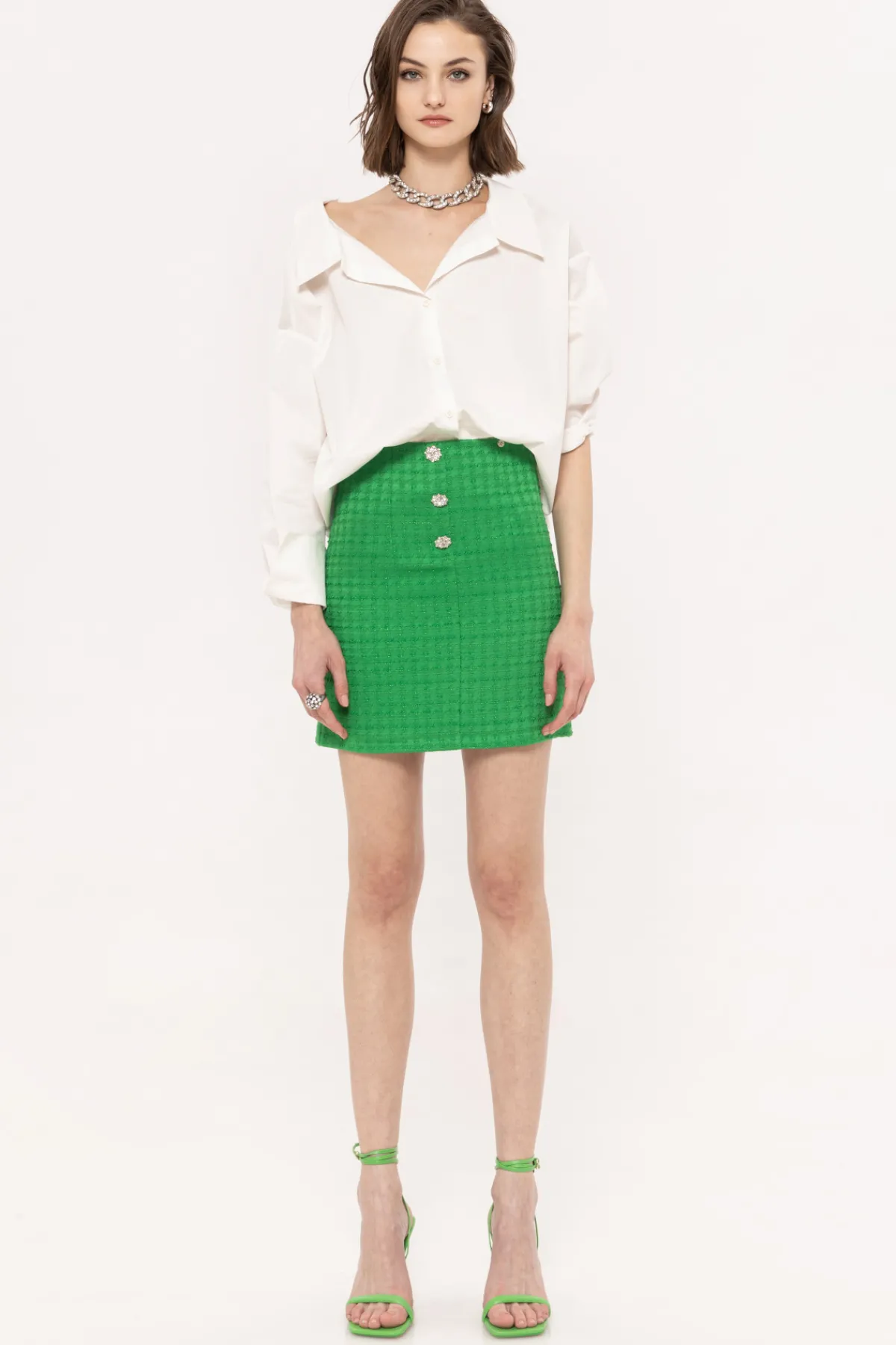 Outlet High-waisted bouclé skirt Skirts
