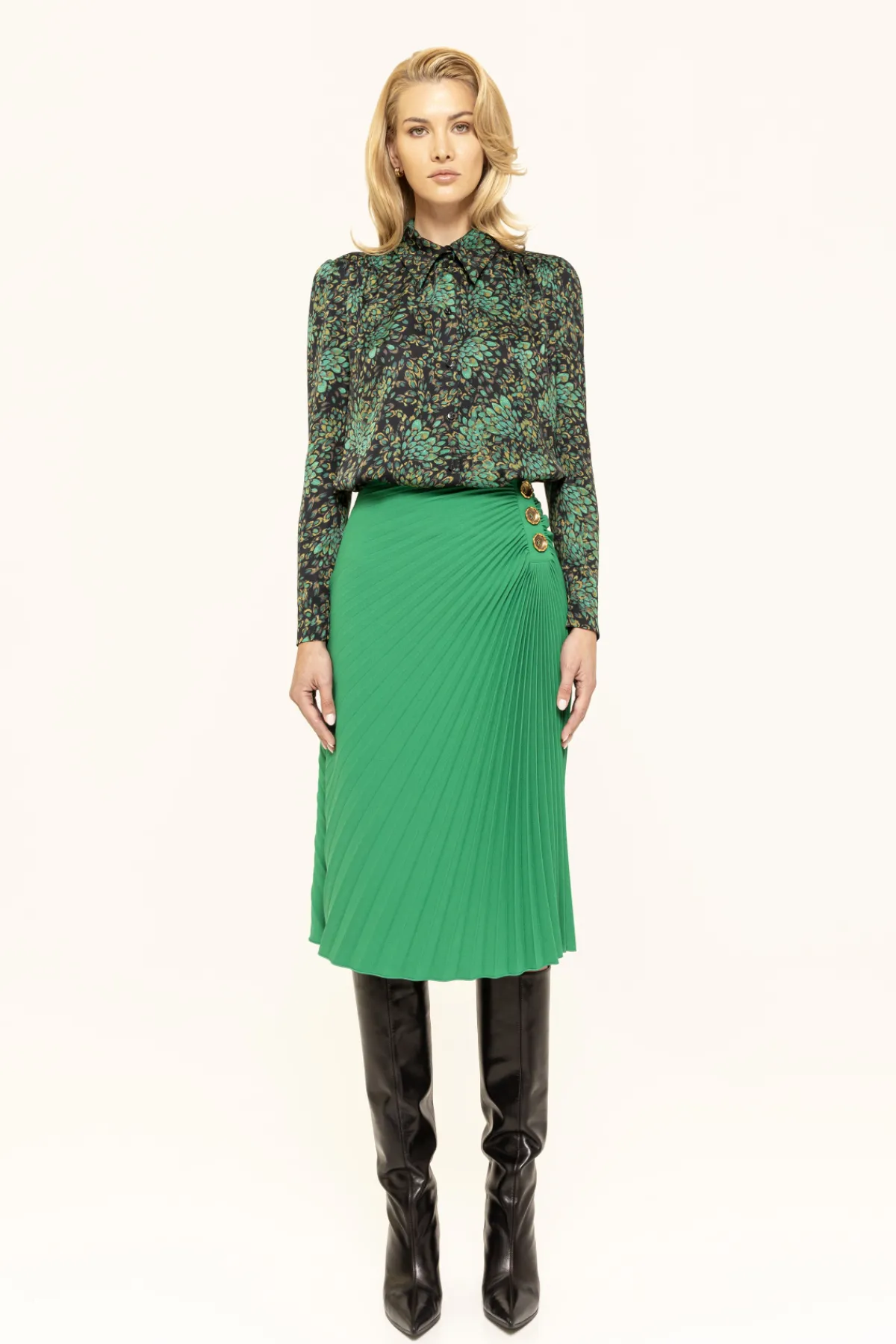 Online High-waisted pleated midi skirt Skirts