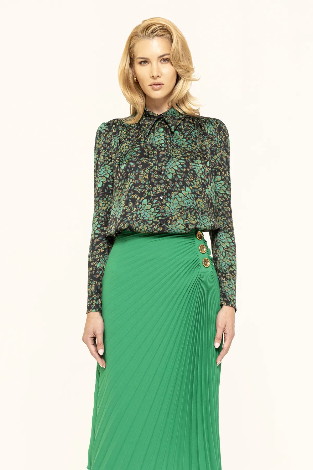 Online High-waisted pleated midi skirt Skirts