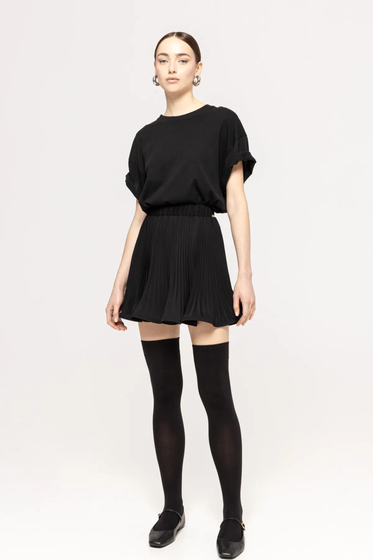 Hot High-waisted pleated mini skirt Skirts