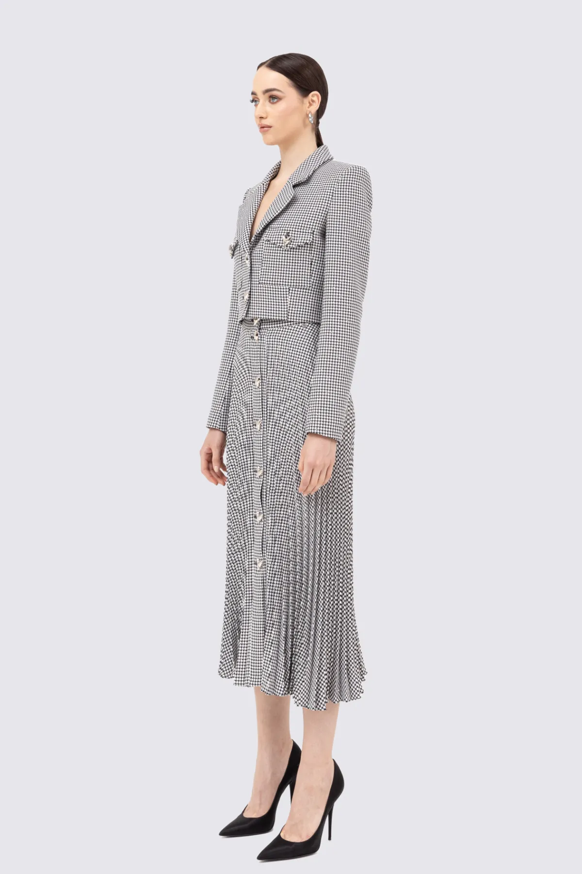 Hot Houndstooth cropped blazer Jackets