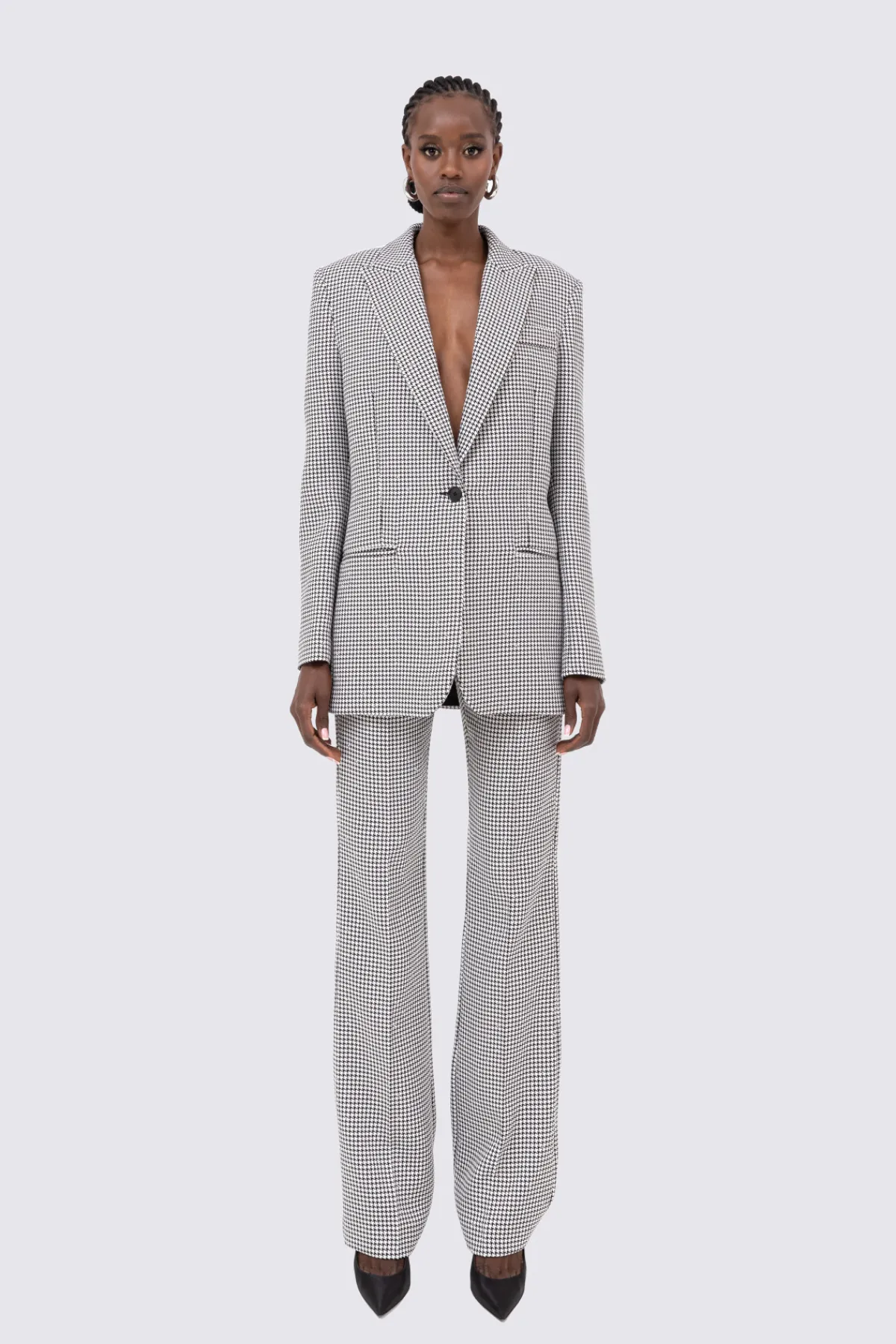 Cheap Houndstooth high-rise pants Pants