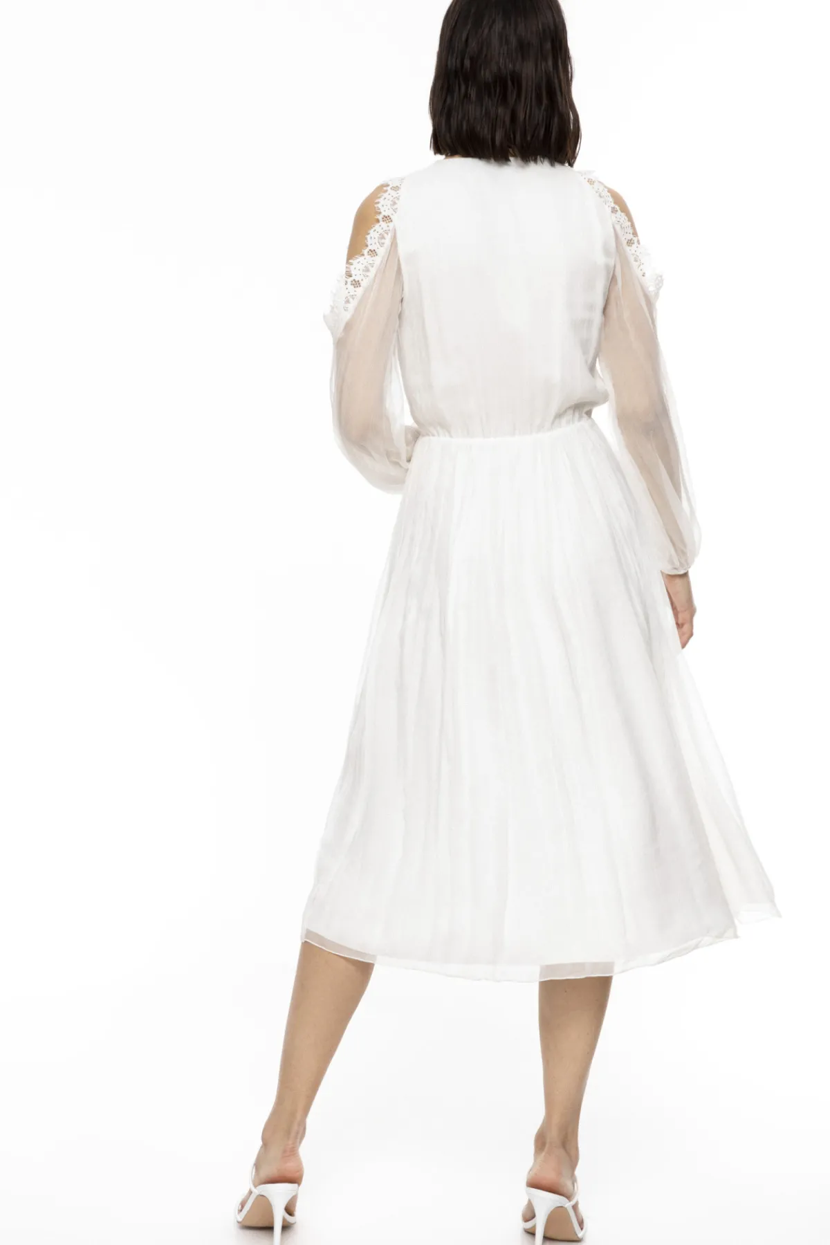 Flash Sale Lace detail silk midi dress Dresses